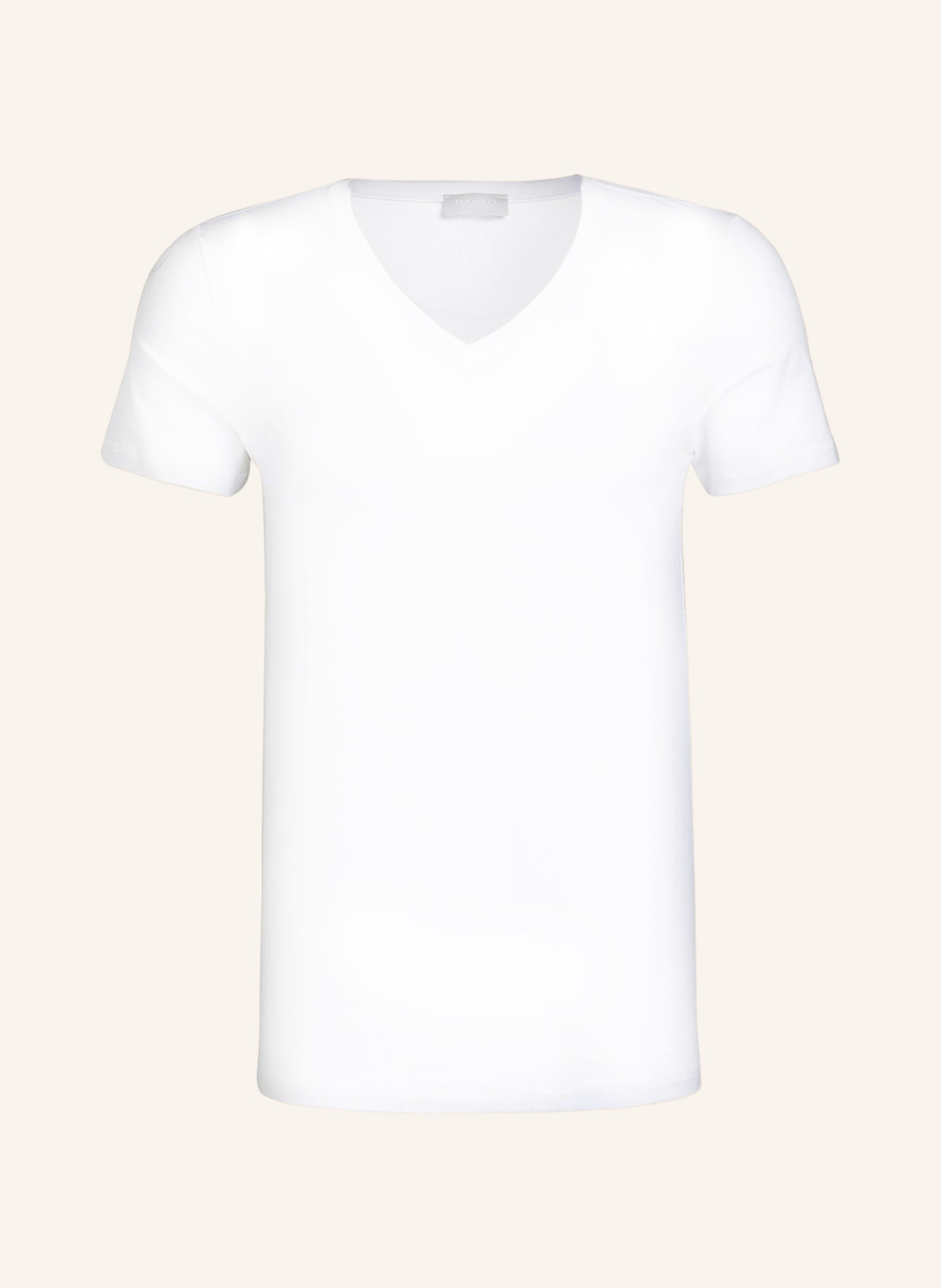 HANRO V-neck shirt COTTON SUPERIOR, Color: WHITE (Image 1)