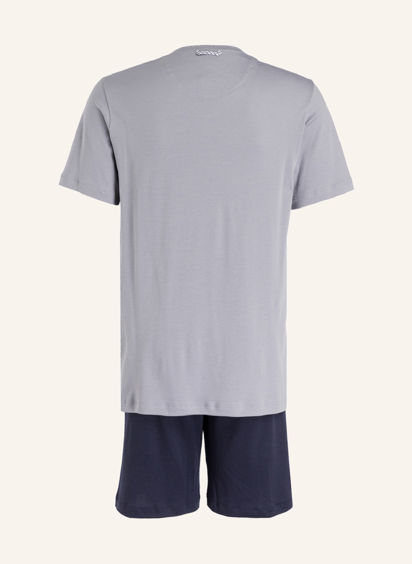 HANRO Shorty-Schlafanzug NIGHT & DAY, Farbe: GRAU/ NAVY (Bild 2)