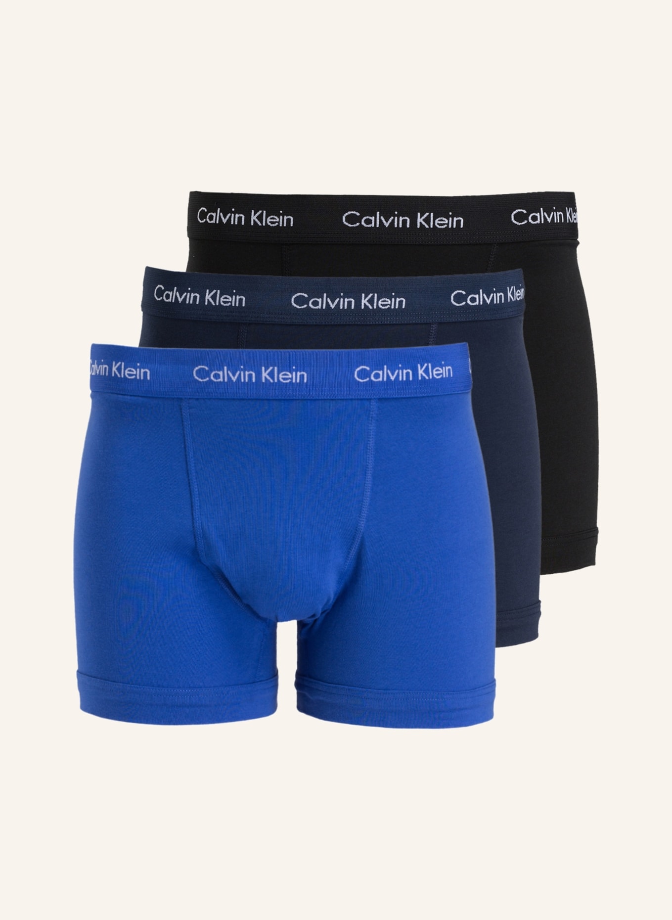 Calvin Klein 3er-Pack Boxershorts COTTON STRETCH , Farbe: BLAU/ DUNKELBLAU/ SCHWARZ (Bild 1)