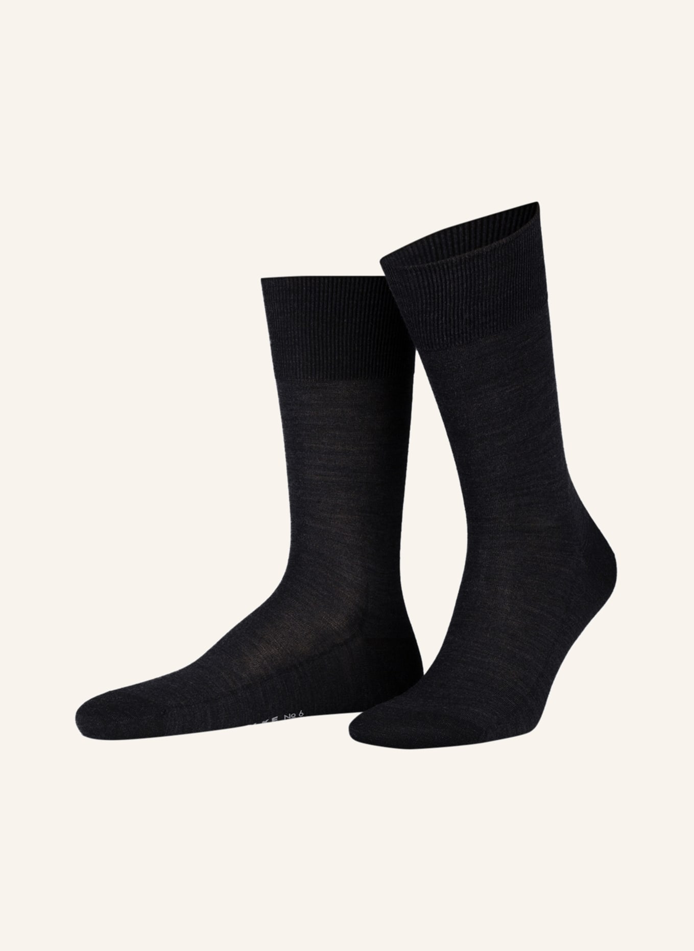 FALKE Socken LUXURY NO. 6 , Farbe: 3080 ANTHRACITE  MELANGE (Bild 1)