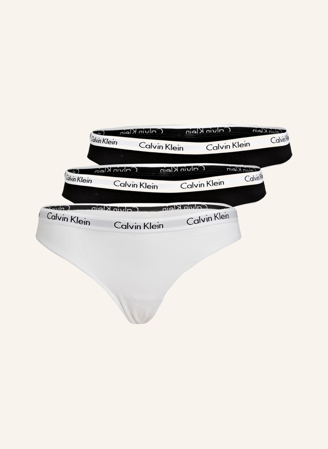 Calvin Klein Figi CAROUSEL, 3 szt. w opakowaniu, Kolor: CZARNY/ BIAŁY (Obrazek 1)