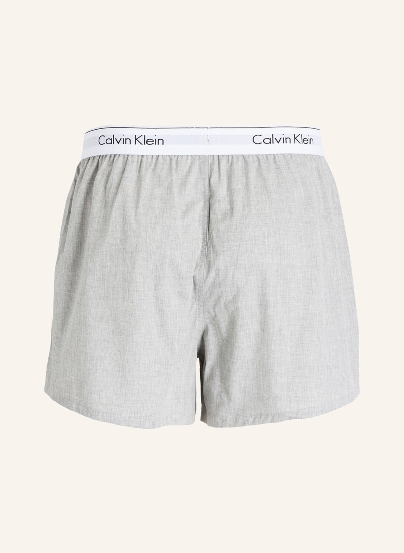 Calvin Klein 2er-Pack Web-Boxershorts MODERN COTTON STRETCH, Farbe: HELLGRAU/ SCHWARZ (Bild 2)