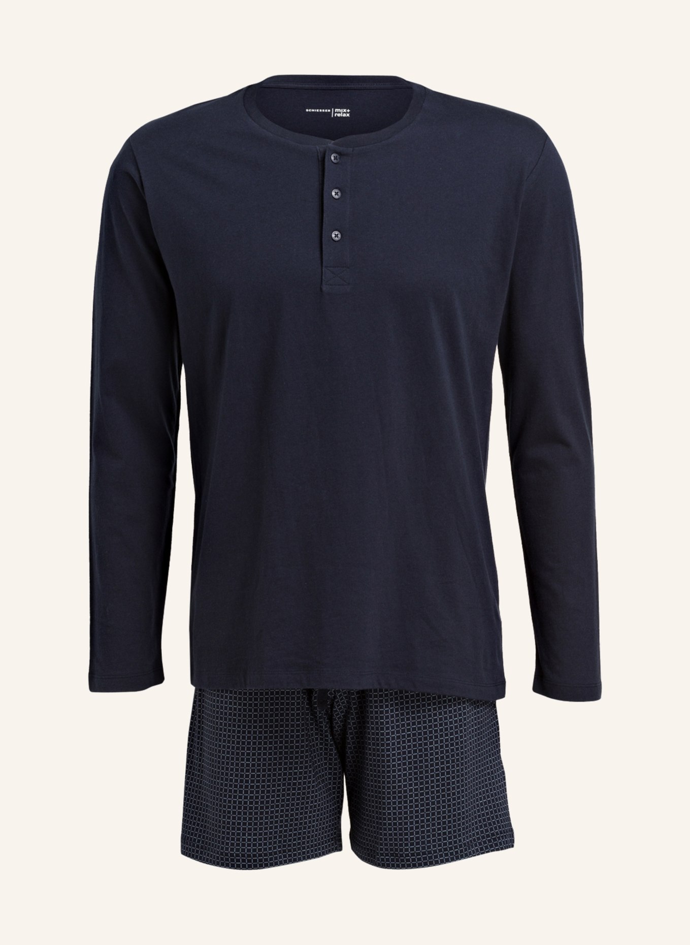 SCHIESSER Pajama shirt MIX+RELAX, Color: DARK BLUE (Image 4)