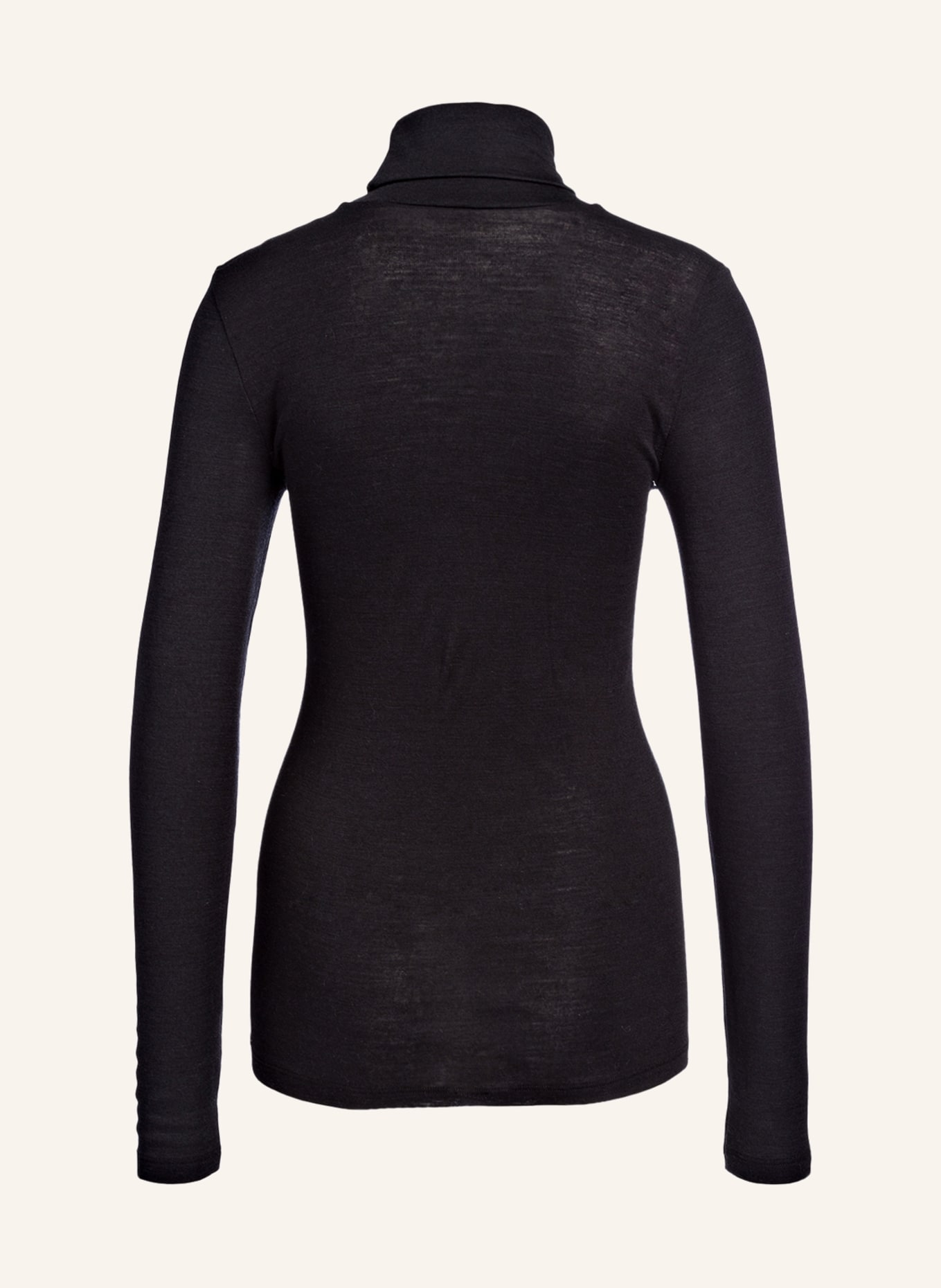 HANRO Turtleneck shirt WOOLEN SILK made of merino wool with silk, Color: BLACK (Image 2)