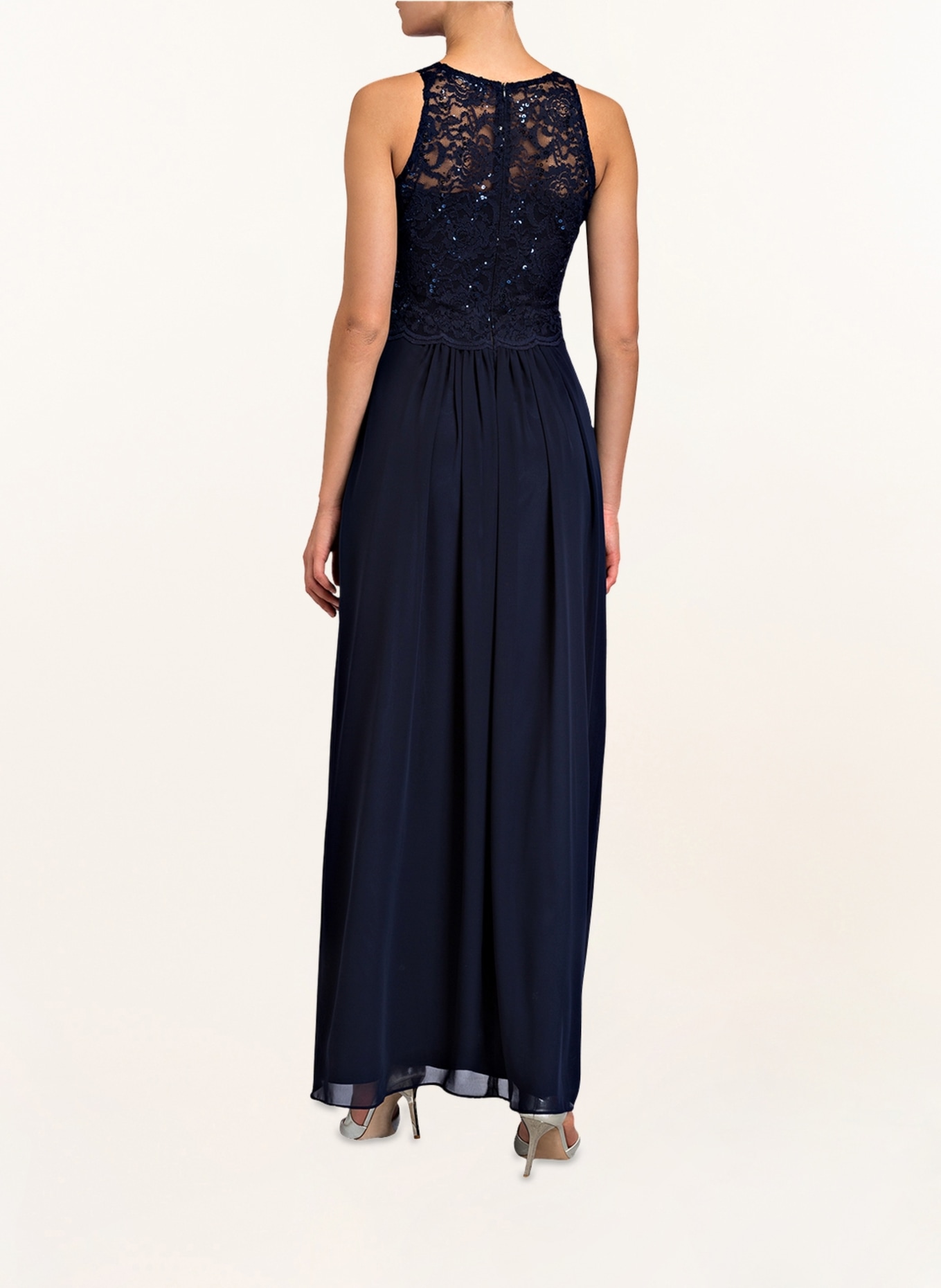 SWING Evening dress with sequin trim, Color: MARINE (Image 3)