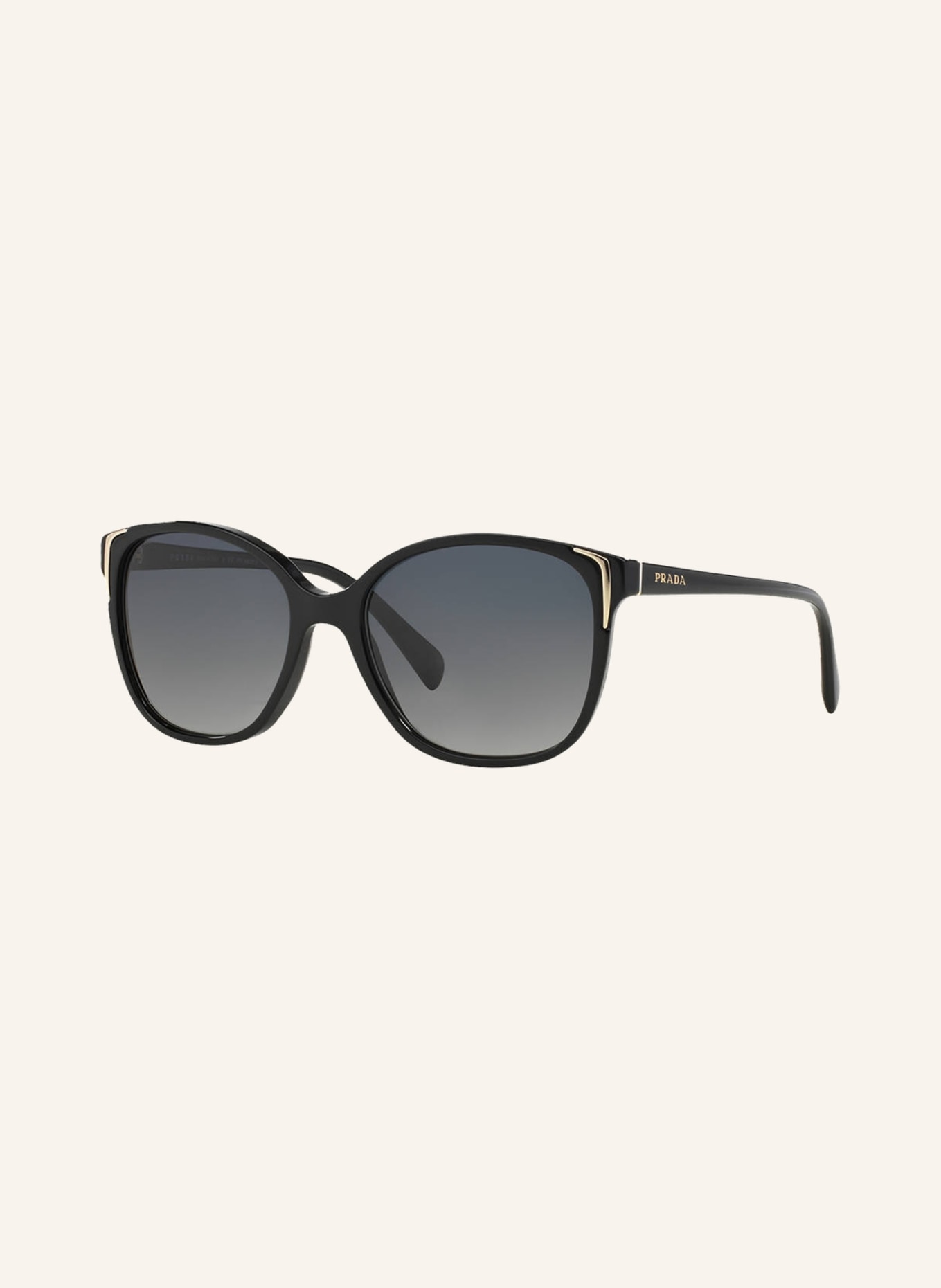 PRADA Sunglasses PR 01OS , Color: 1AB5W1 - BLACK/GRAY POLARIZED (Image 1)
