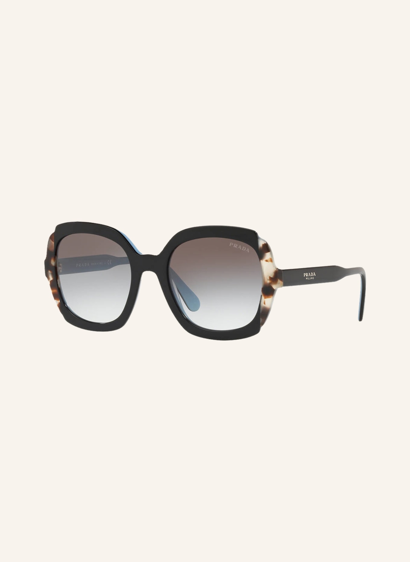 PRADA Sunglasses PR 16US, Color: KHR0A7 - BLACK/ HAVANA/ GRAY GRADIENT (Image 1)
