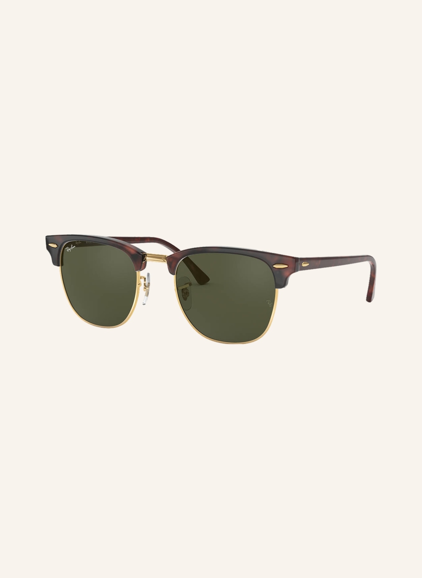 Ray-Ban Sunglasses RB3016 CLUBMASTER, Color: W0366 - HAVANA/GOLD/DARK GREEN (Image 1)