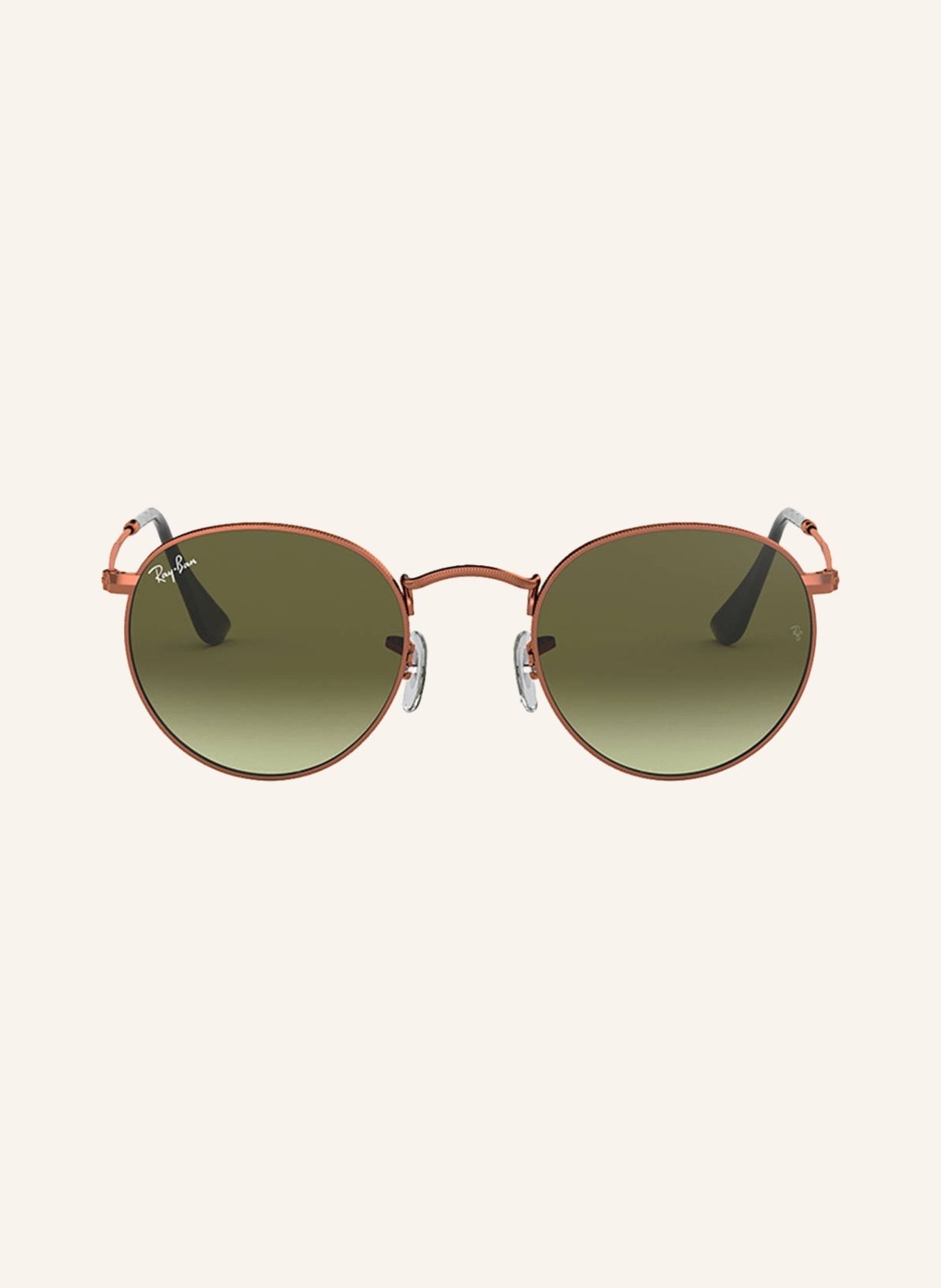 Ray-Ban Sonnenbrille RB3447 ROUND: 9002A6 - ROSEGOLD/ GRÜN VERLAUF