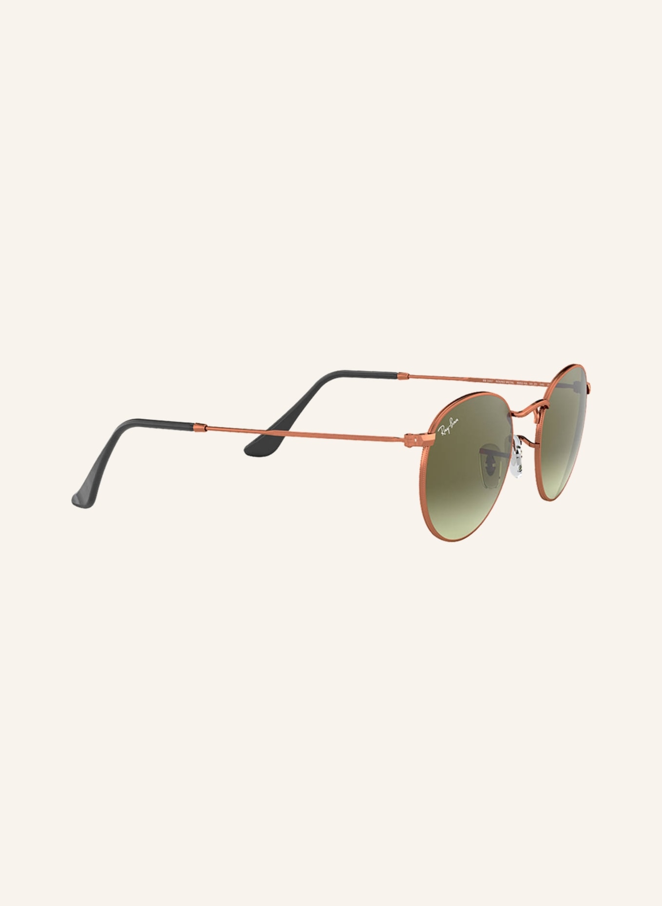 Ray-Ban Sonnenbrille RB3447 ROUND: 9002A6 - ROSEGOLD/ GRÜN VERLAUF