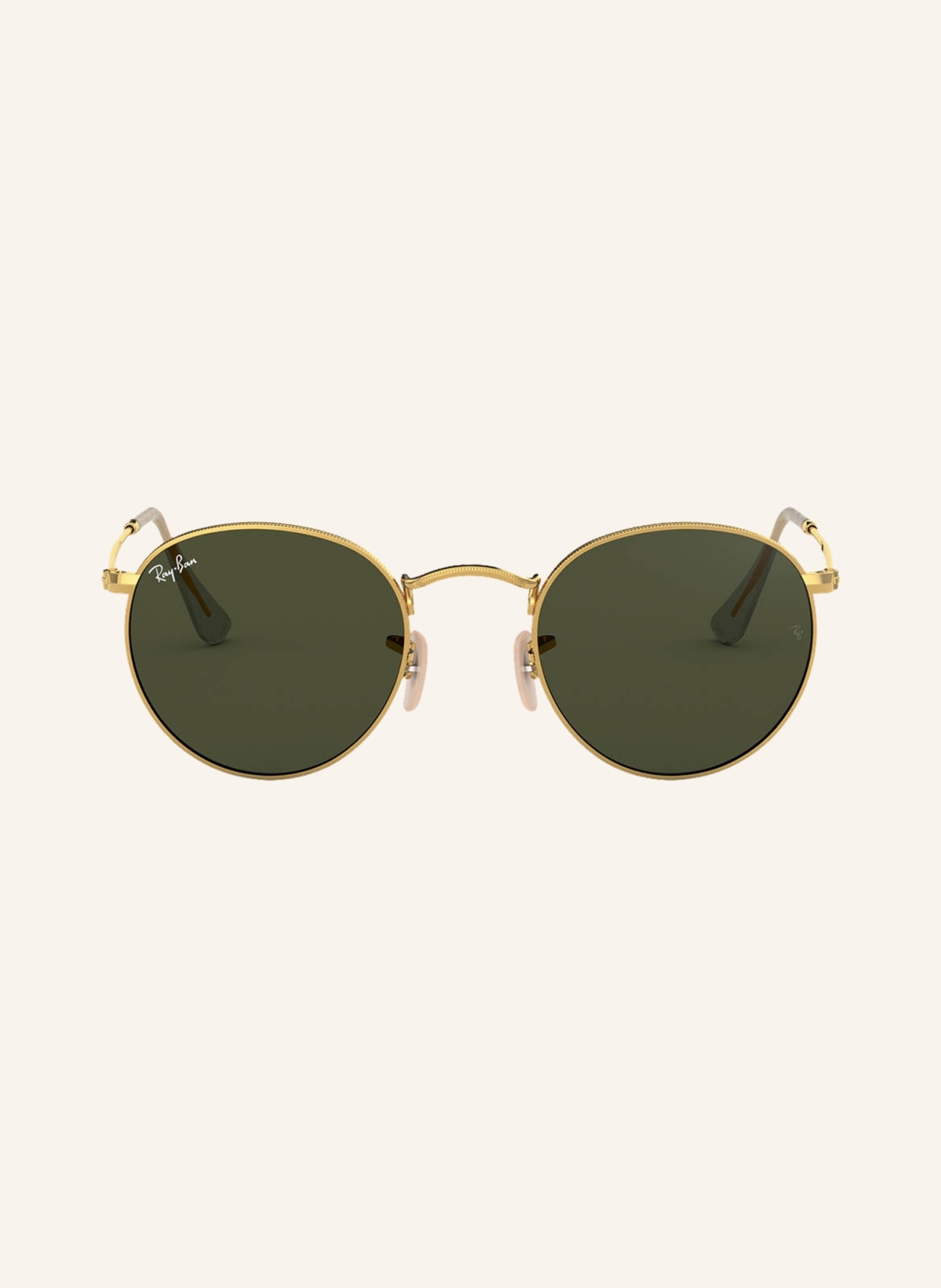 Ray-Ban Sunglasses RB3447 ROUND, Color: 001- GOLD/GREEN (Image 2)