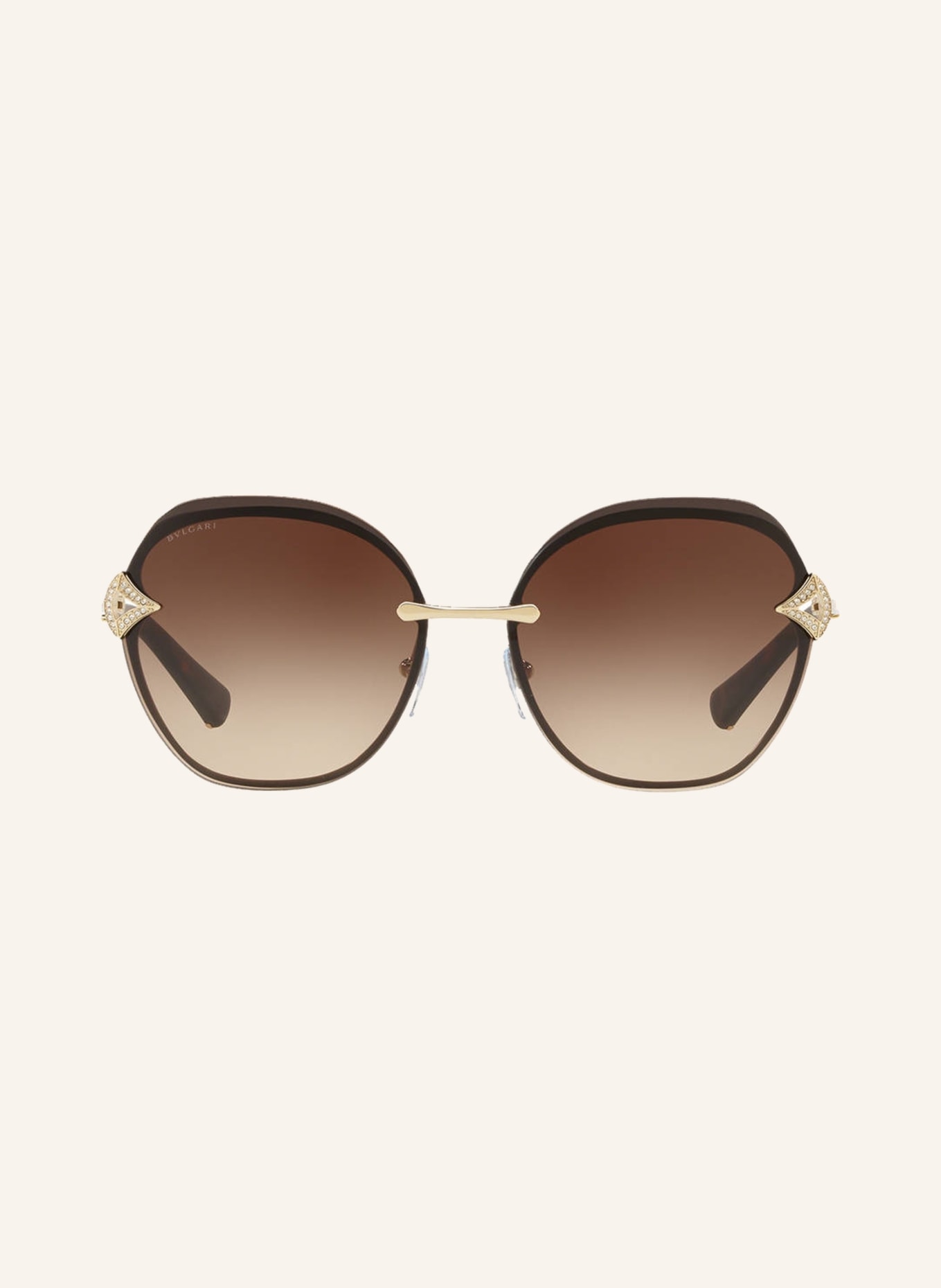 BVLGARI Sunglasses BV6111B with decorative gem trim, Color: 203413 - GOLD/ BROWN GRADIENT (Image 2)