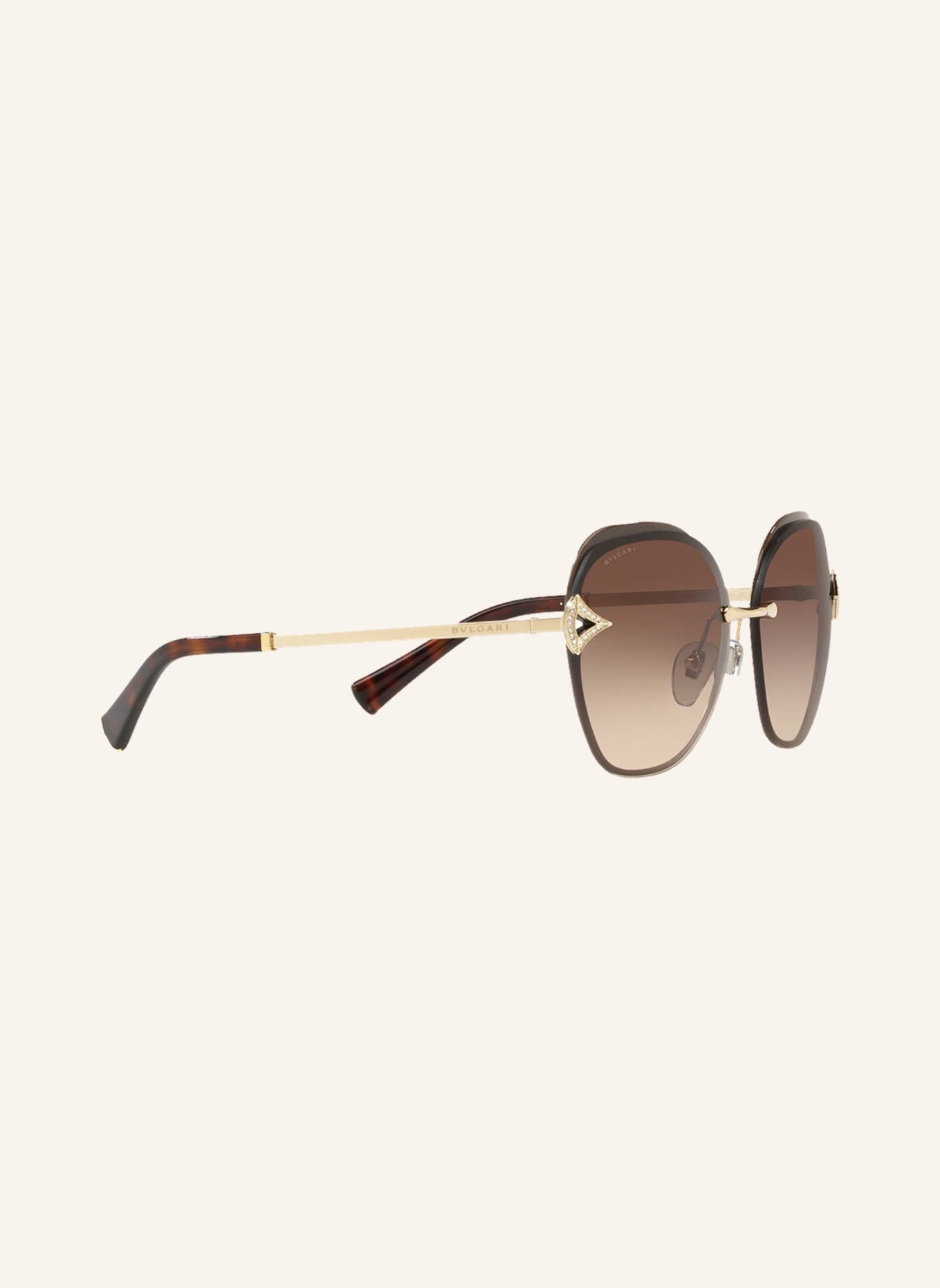 BVLGARI Sunglasses BV6111B with decorative gem trim, Color: 203413 - GOLD/ BROWN GRADIENT (Image 3)