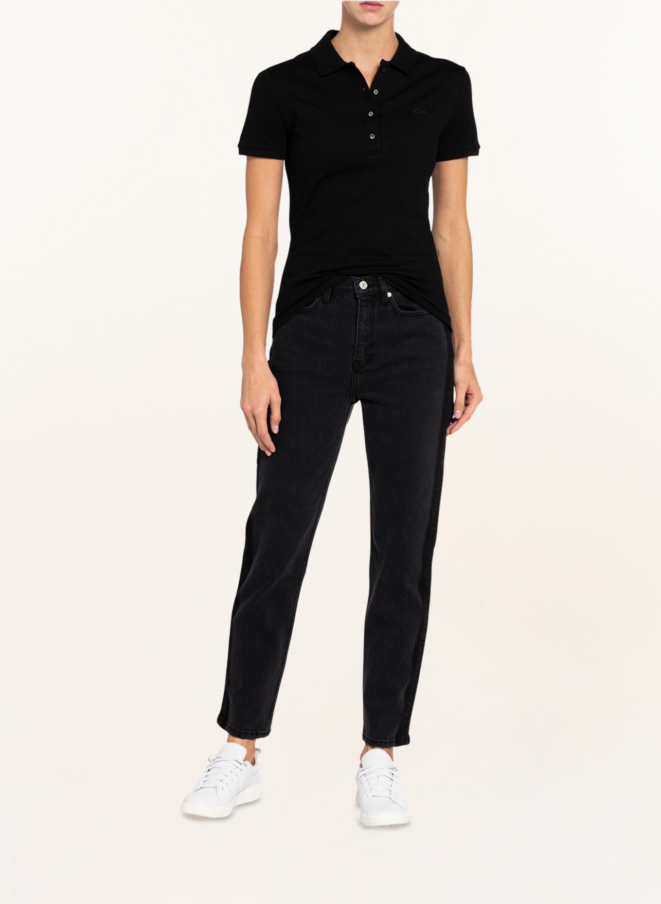LACOSTE Piqué-Poloshirt Slim Fit, Farbe: SCHWARZ (Bild 2)