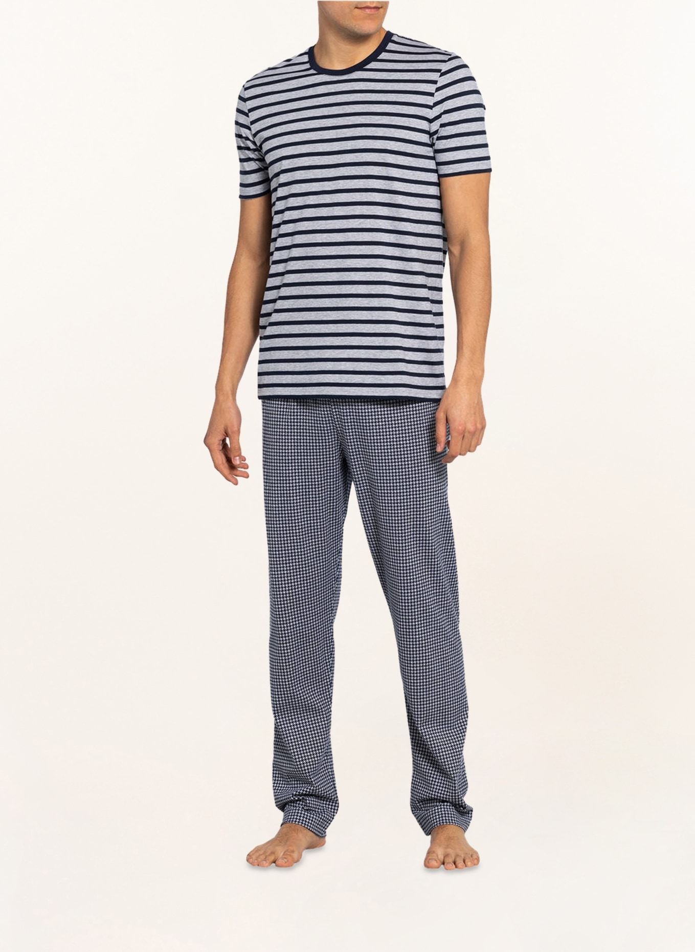 mey Pajama pants series CLUB COLL, Color: LIGHT GRAY/ DARK BLUE (Image 2)