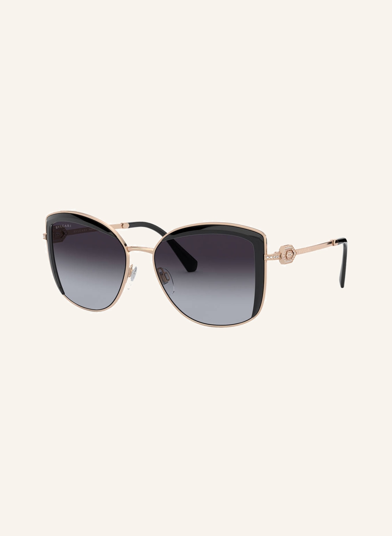 BVLGARI Sunglasses BV6128B with decorative gem trim, Color: 20148G - GOLD/ PURPLE GRADIENT (Image 1)
