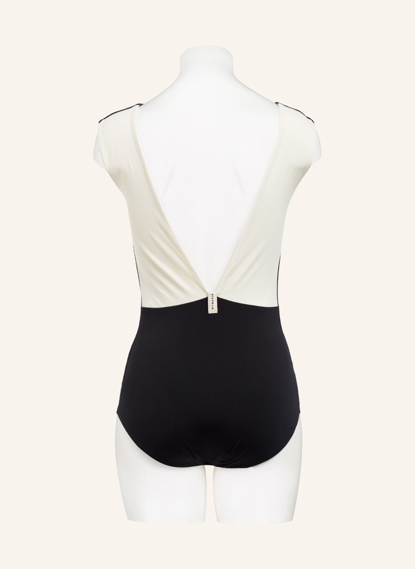 MYMARINI Swimsuit SEABODY reversible with UV protection 50+, Color: BLACK/ DARK GRAY/ CREAM (Image 4)