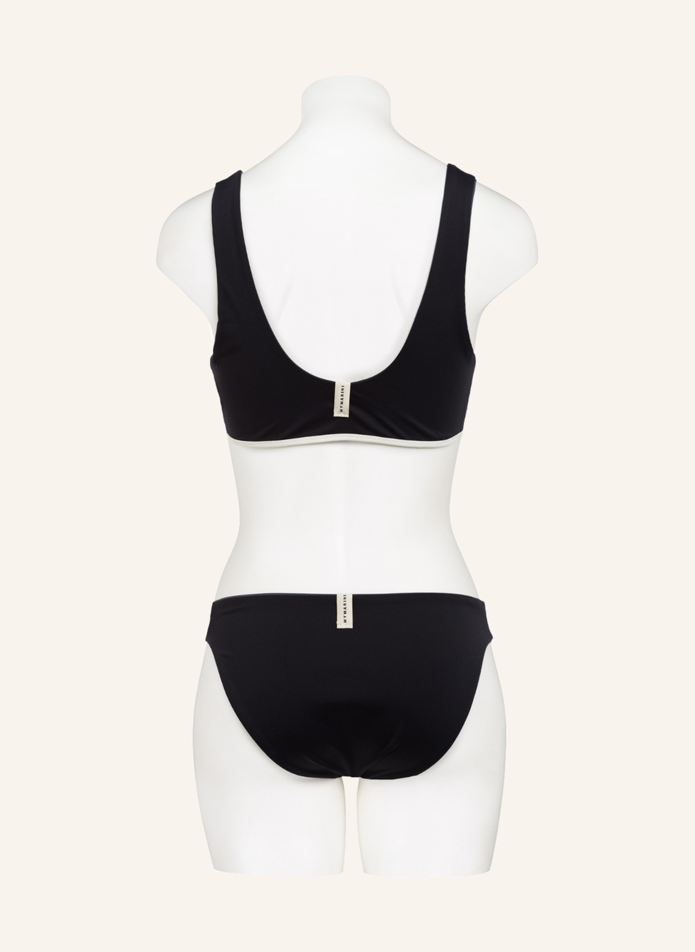 MYMARINI Bralette bikini top reversible , Color: BLACK/ DARK GRAY/ CREAM (Image 4)