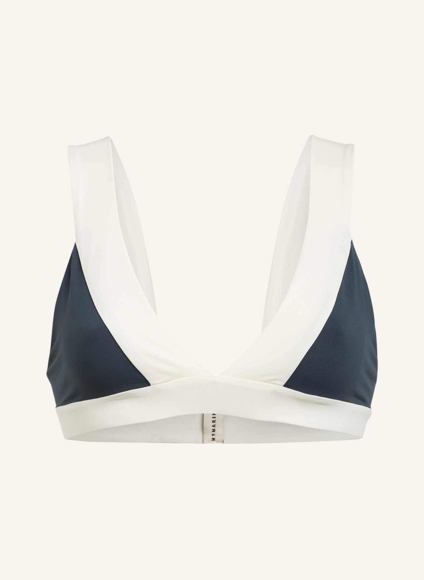 MYMARINI Bralette bikini top LADY reversible , Color: BLACK/ DARK GRAY/ CREAM (Image 1)
