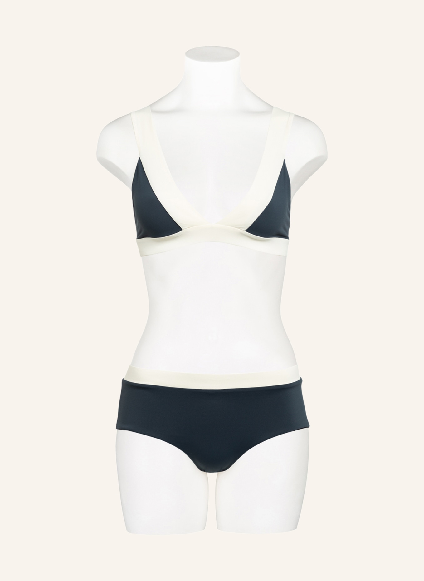 MYMARINI Bralette bikini top LADY reversible , Color: BLACK/ DARK GRAY/ CREAM (Image 2)