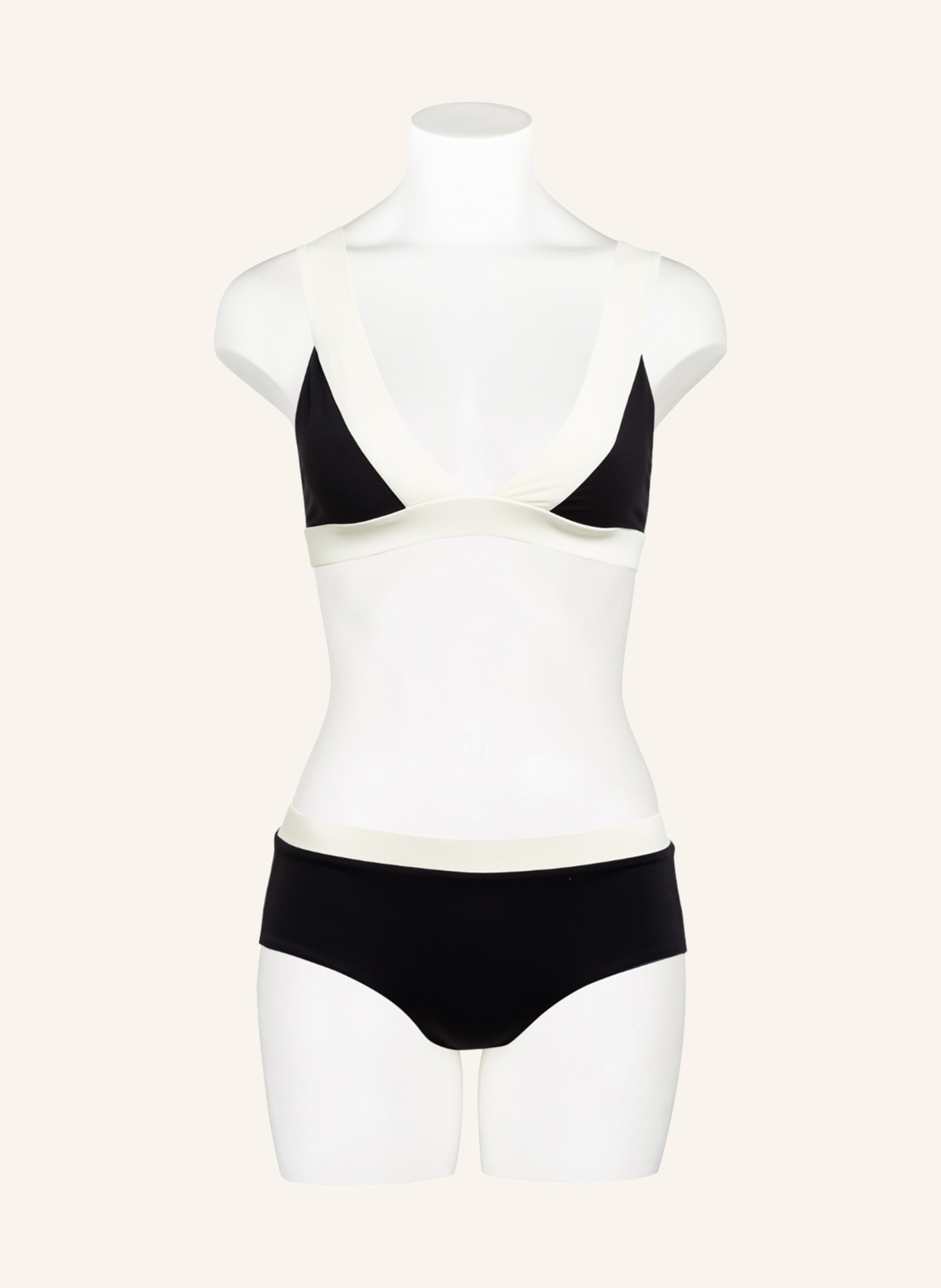 MYMARINI Bralette bikini top LADY reversible , Color: BLACK/ DARK GRAY/ CREAM (Image 3)