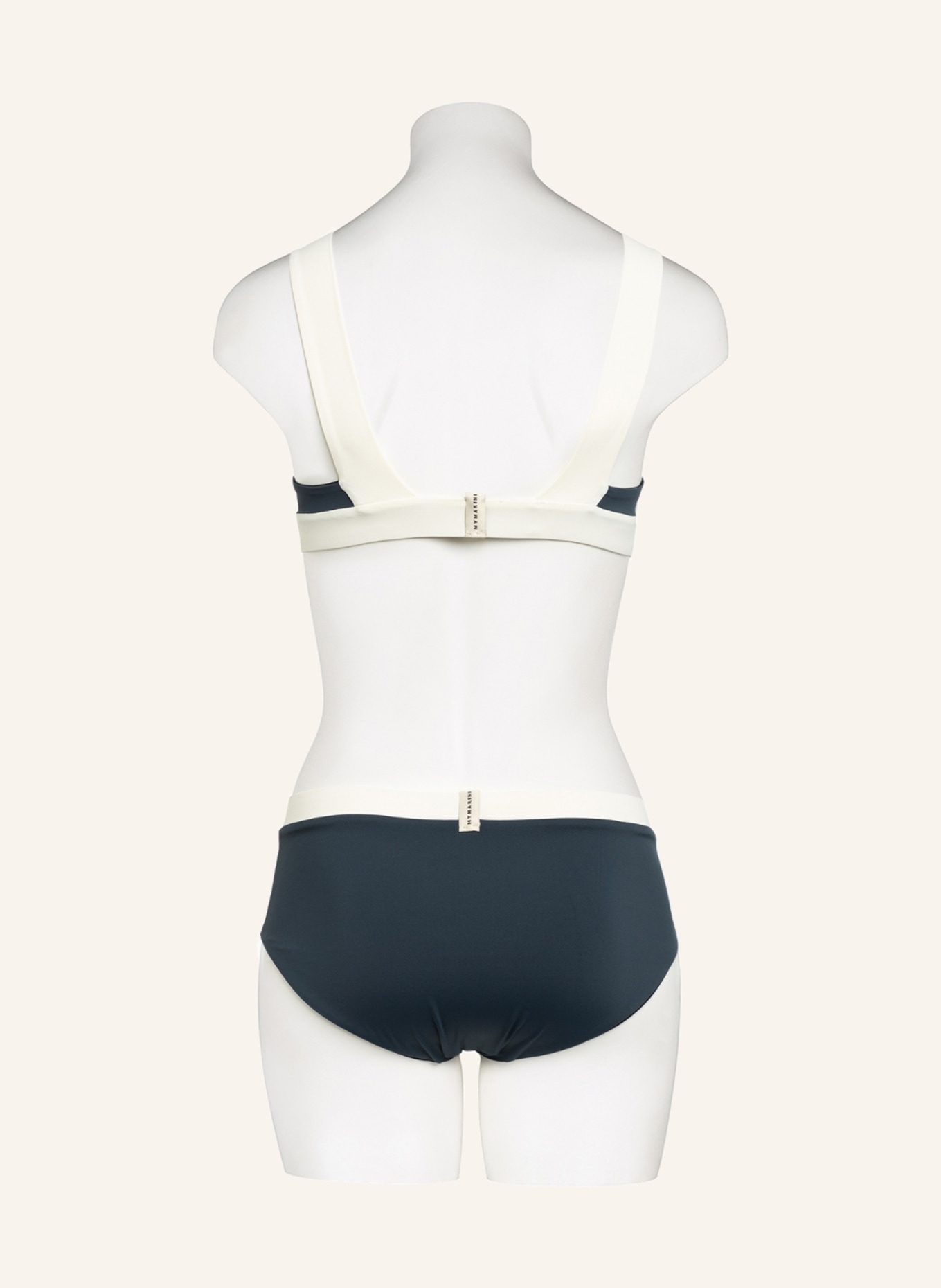 MYMARINI Bralette bikini top LADY reversible , Color: BLACK/ DARK GRAY/ CREAM (Image 4)