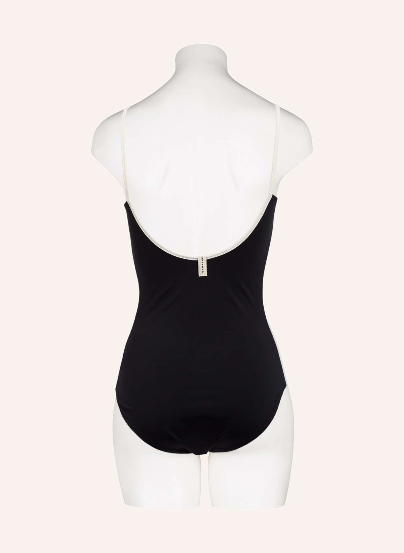 MYMARINI Swimsuit EASYBODY reversible with UV protection 50+, Color: BLACK/ DARK GRAY/ CREAM (Image 4)