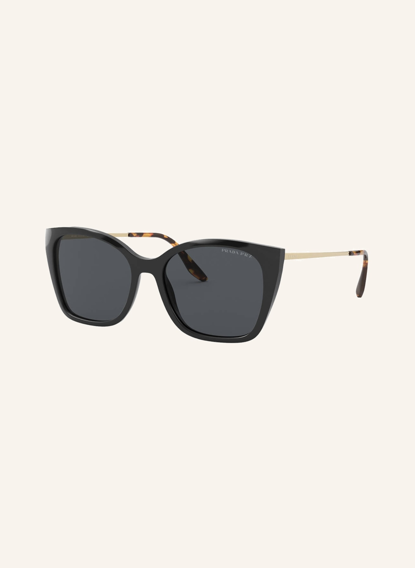 PRADA Sunglasses PR 12XS, Color: 1AB5Z1 - BLACK/ GRAY POLARIZED (Image 1)