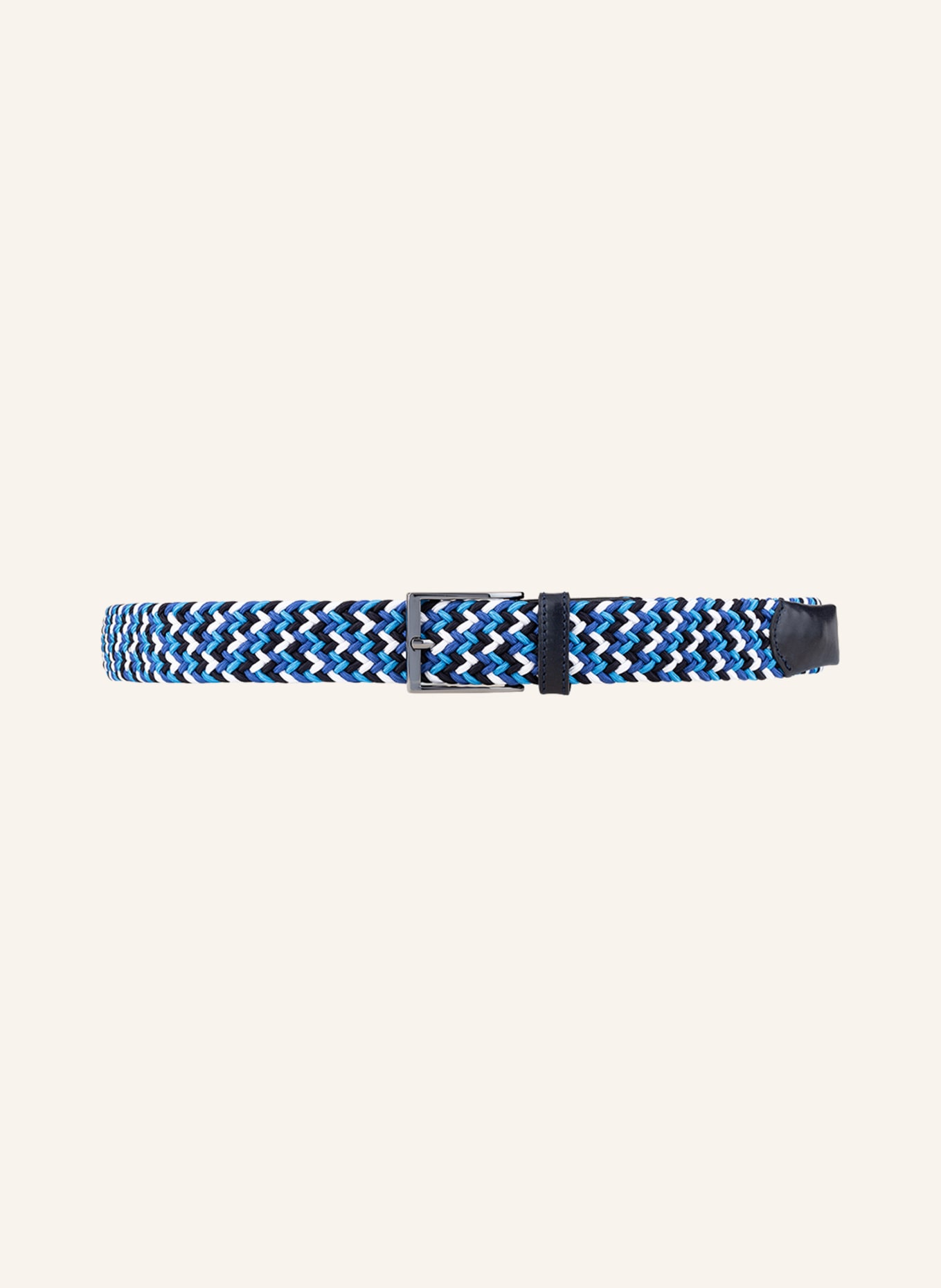 STROKESMAN'S Braided belt , Color: BLUE/ BLACK/ WHITE (Image 2)