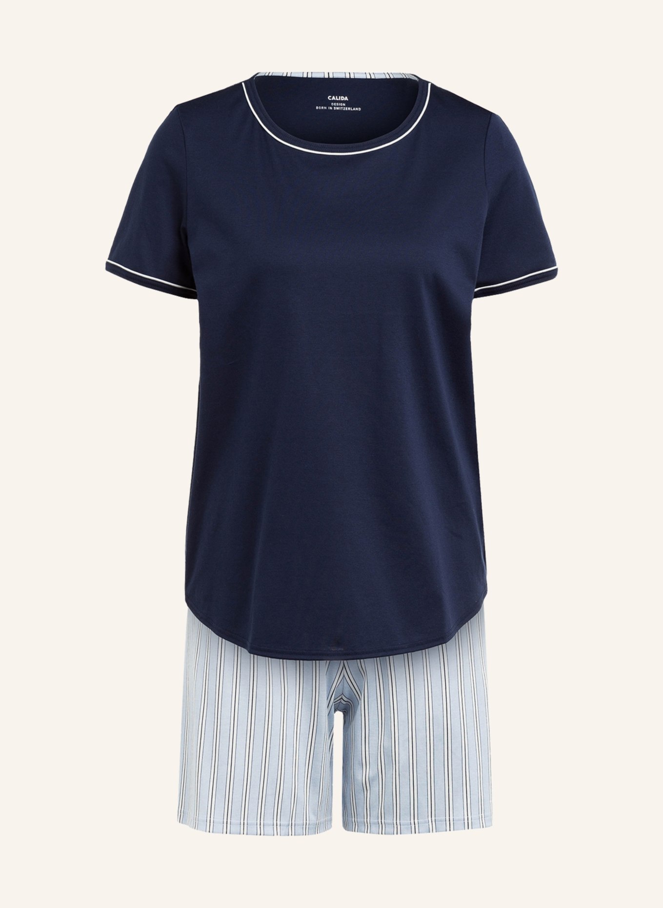 CALIDA Shorty-Schlafanzug SWEET DREAMS, Farbe: DUNKELBLAU/ HELLBLAU (Bild 1)