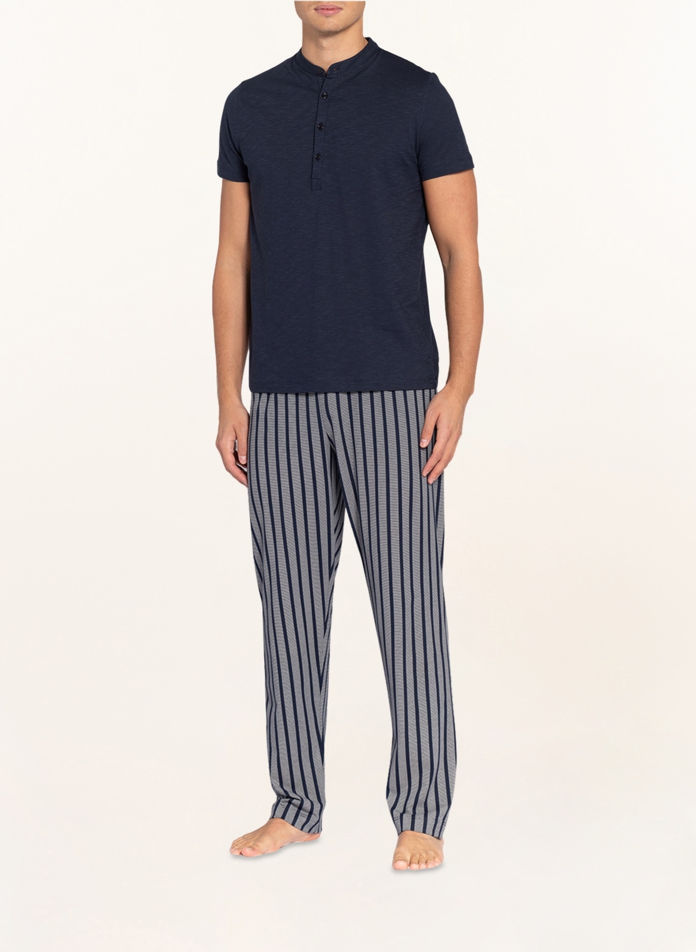 mey Pajama pants series CLUB COLL., Color: DARK BLUE/ WHITE STRIPED (Image 2)