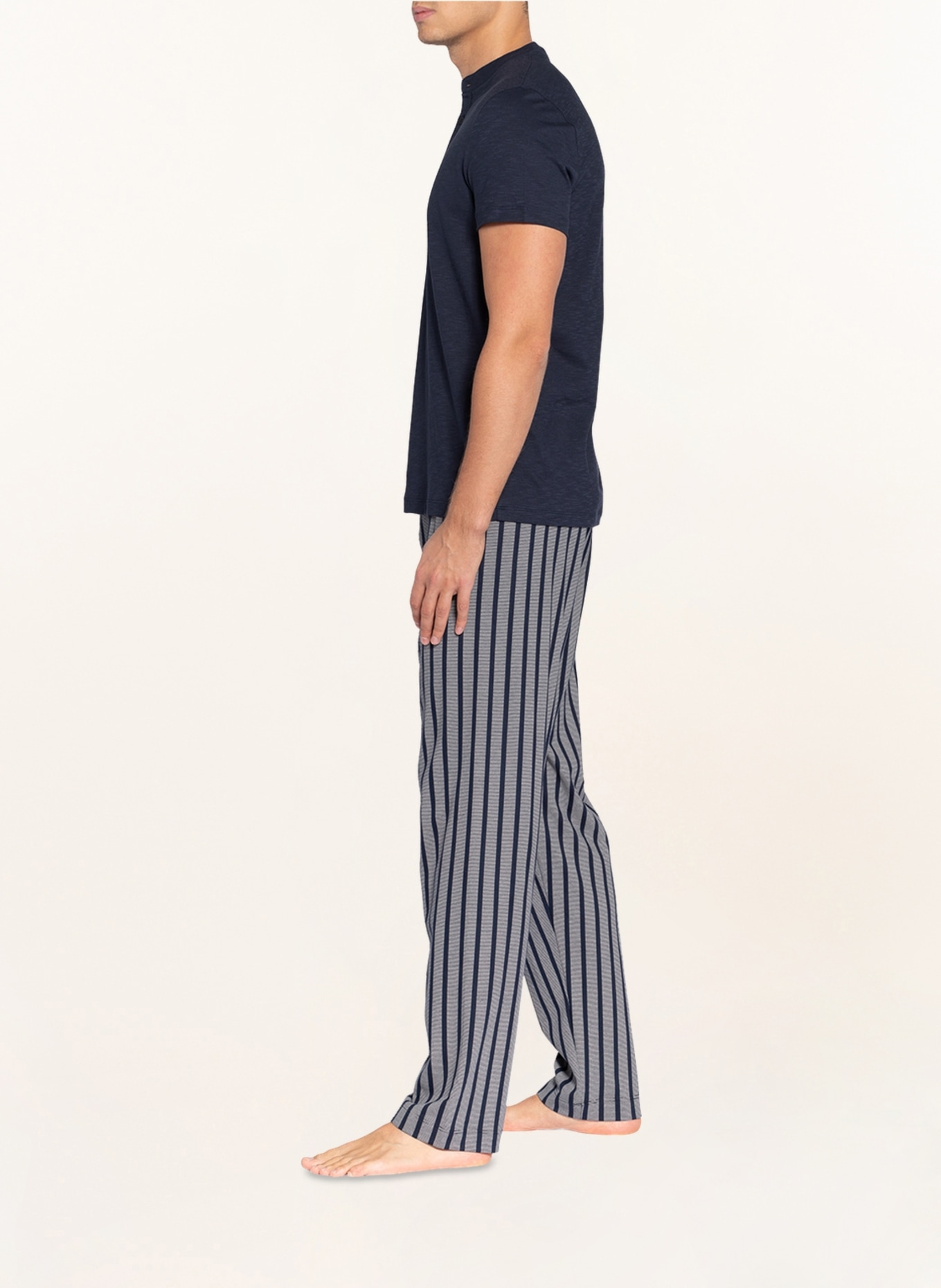 mey Pajama pants series CLUB COLL., Color: DARK BLUE/ WHITE STRIPED (Image 4)