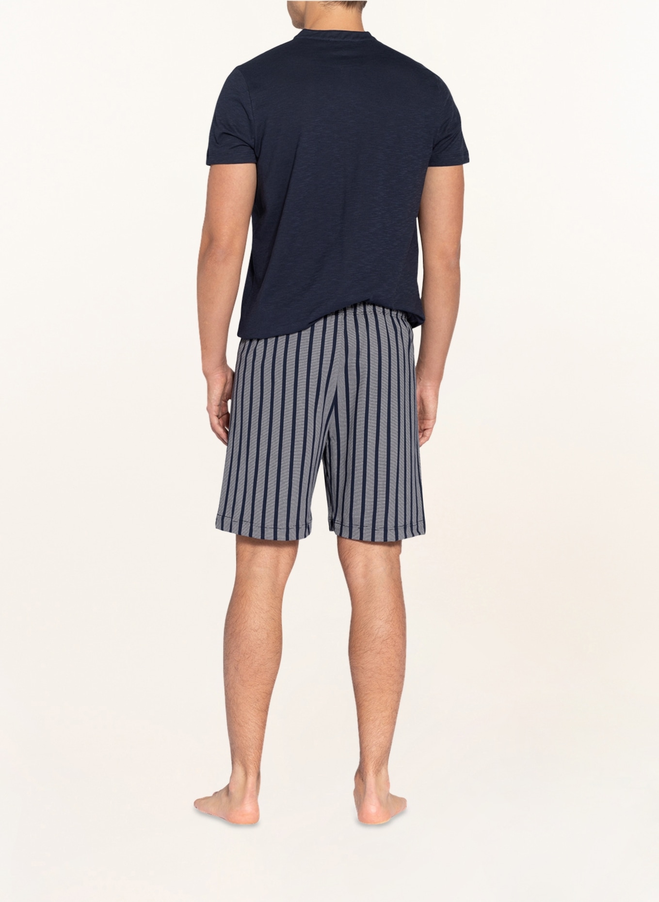 mey Pajama shorts series CLUB COLL., Color: DARK BLUE/ WHITE STRIPED (Image 3)