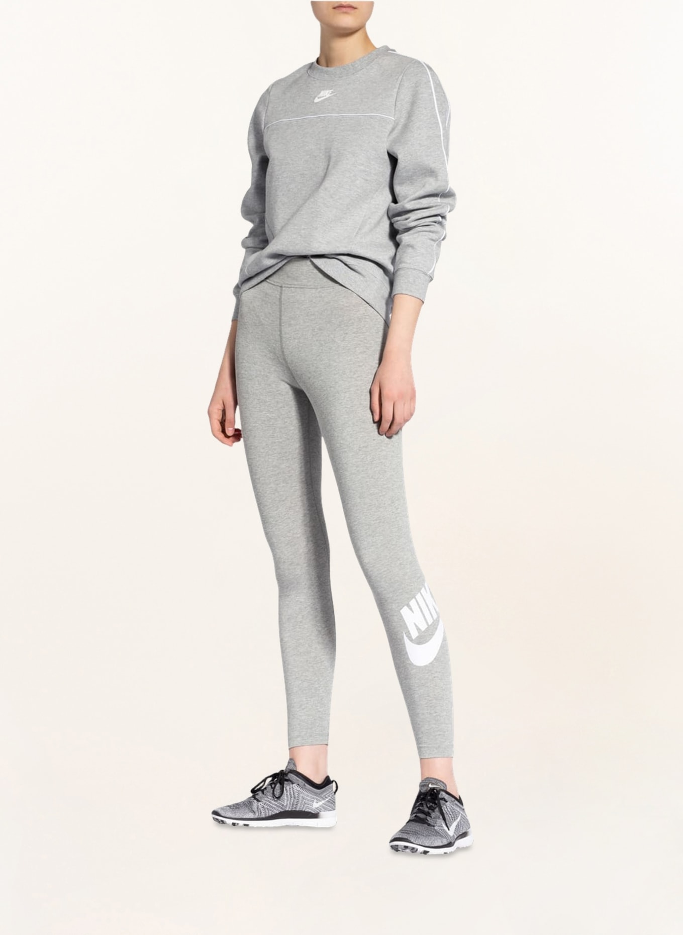 Nike Tights SPORTSWEAR ESSENTIAL, Color: LIGHT GRAY/ WHITE (Image 2)