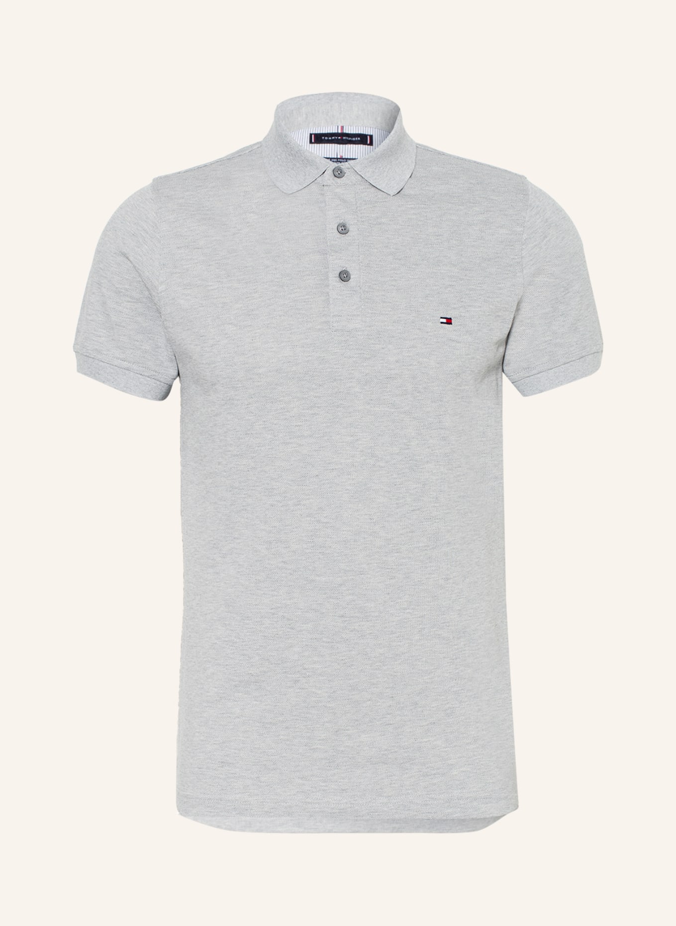 TOMMY HILFIGER Piqué polo shirt slim fit, Color: GRAY (Image 1)