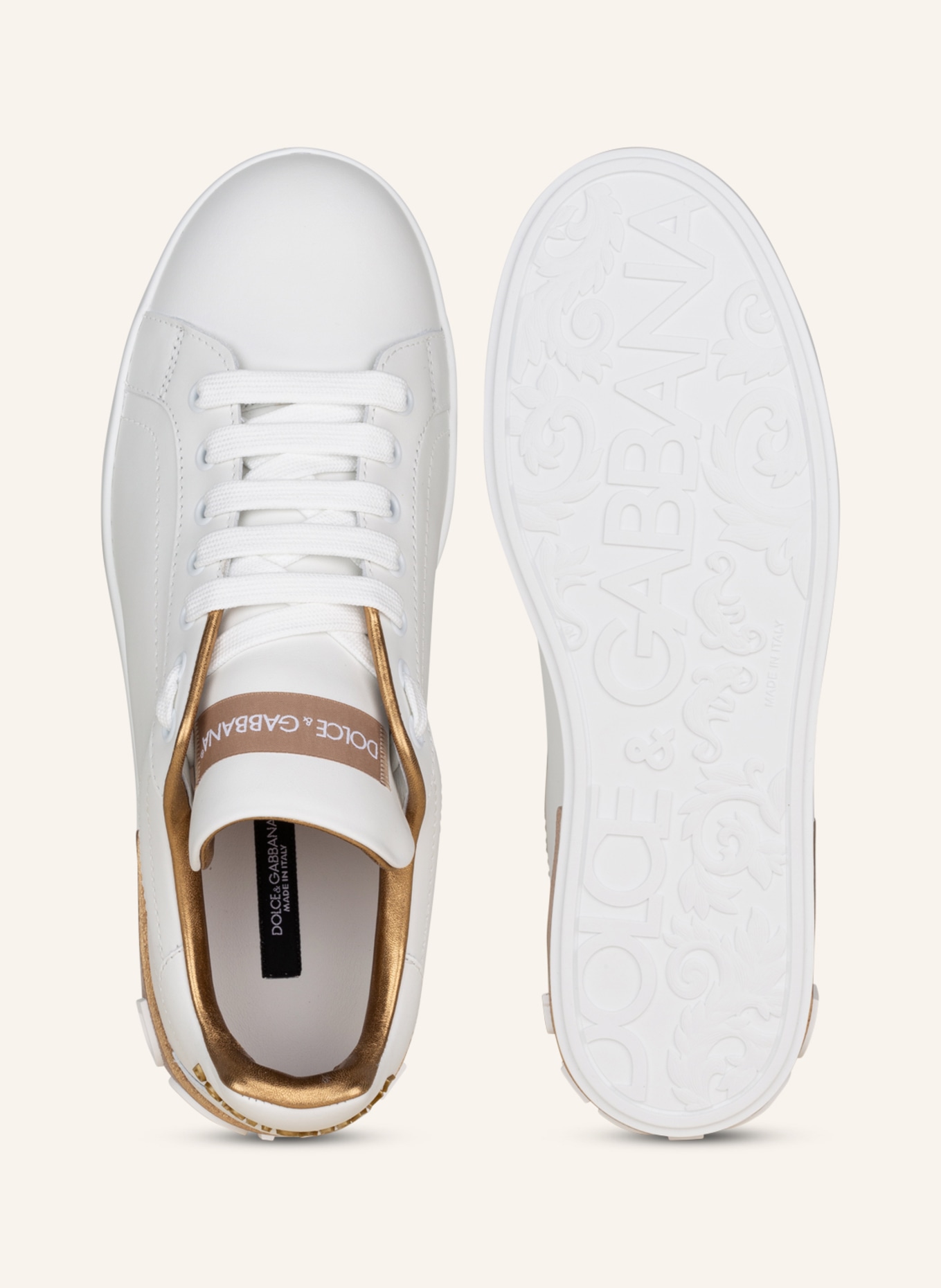 DOLCE & GABBANA Sneaker PORTOFINO, Farbe: WEISS/ GOLD (Bild 5)