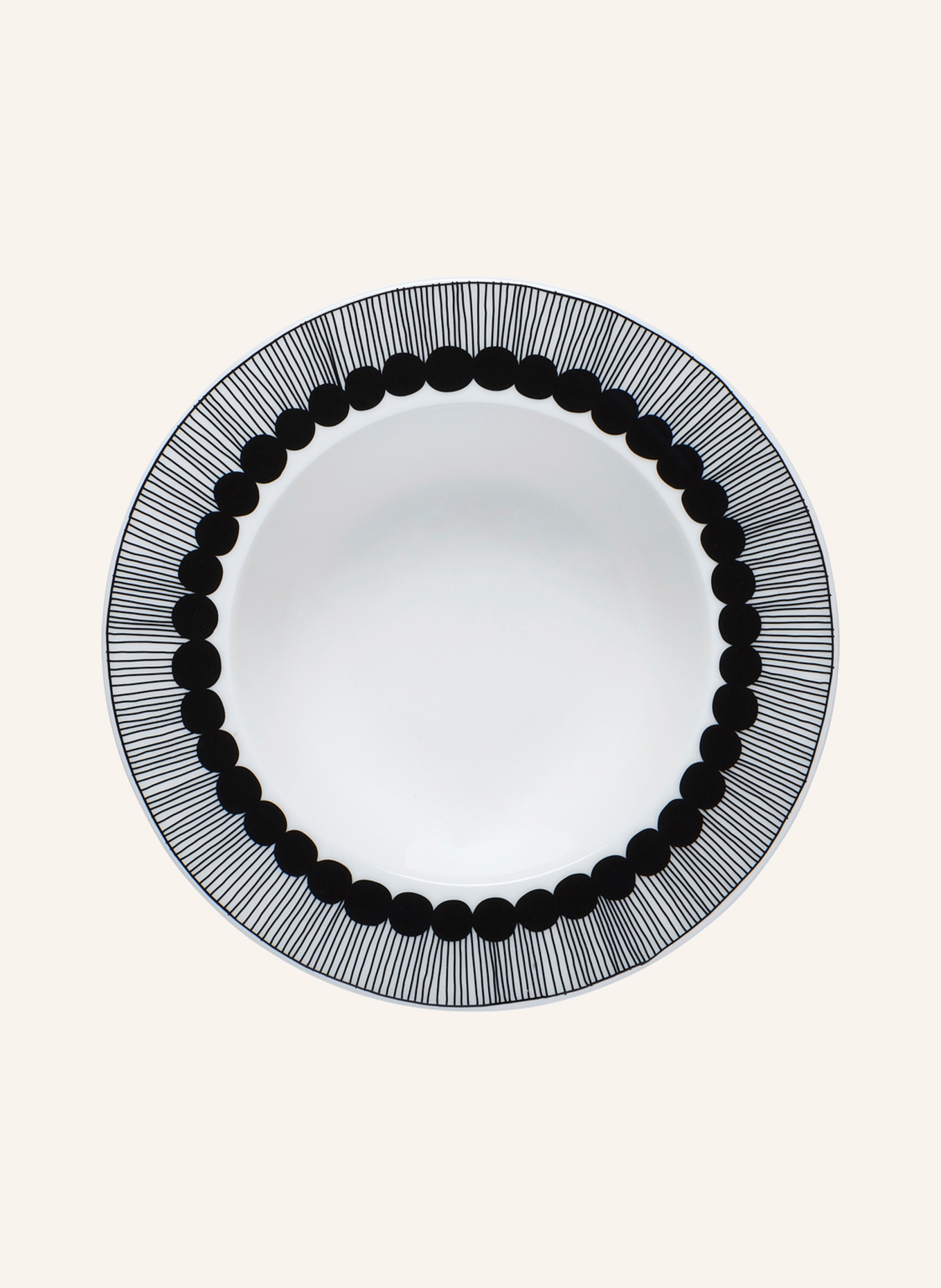 marimekko Set of 4 soup plates OIVA/SIIRTOLAPUUTARHA, Color: WHITE/ BLACK/ GRAY (Image 2)