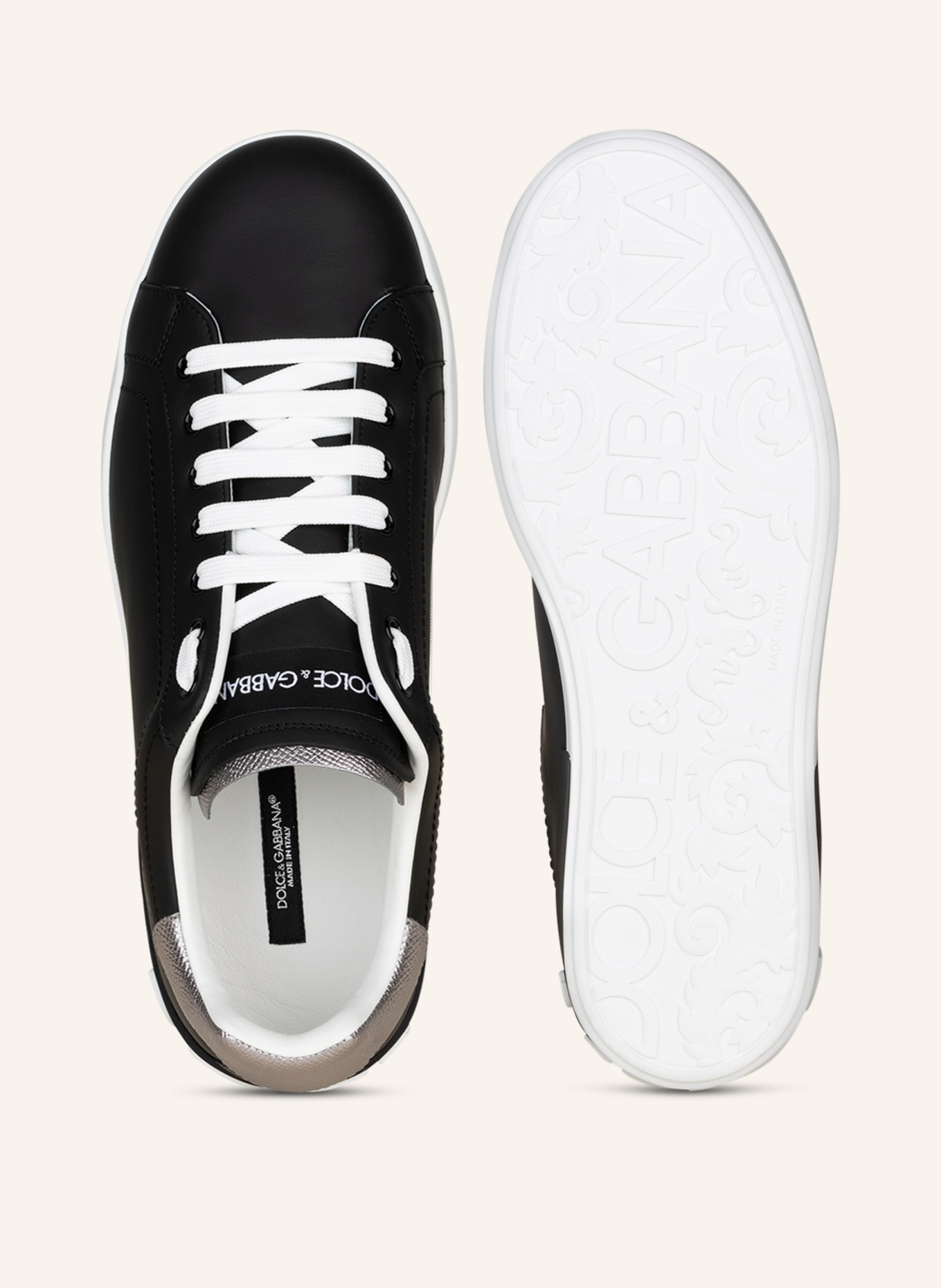 DOLCE & GABBANA Sneakers PORTOFINO, Color: BLACK/ SILVER (Image 5)