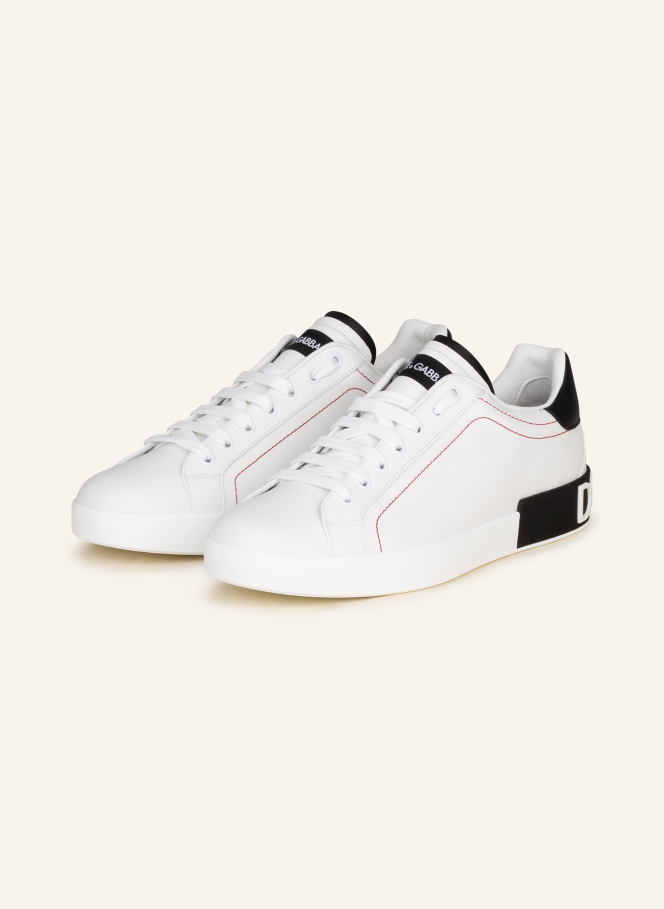 DOLCE & GABBANA Sneakers PORTOFINO, Color: WHITE/ RED (Image 1)