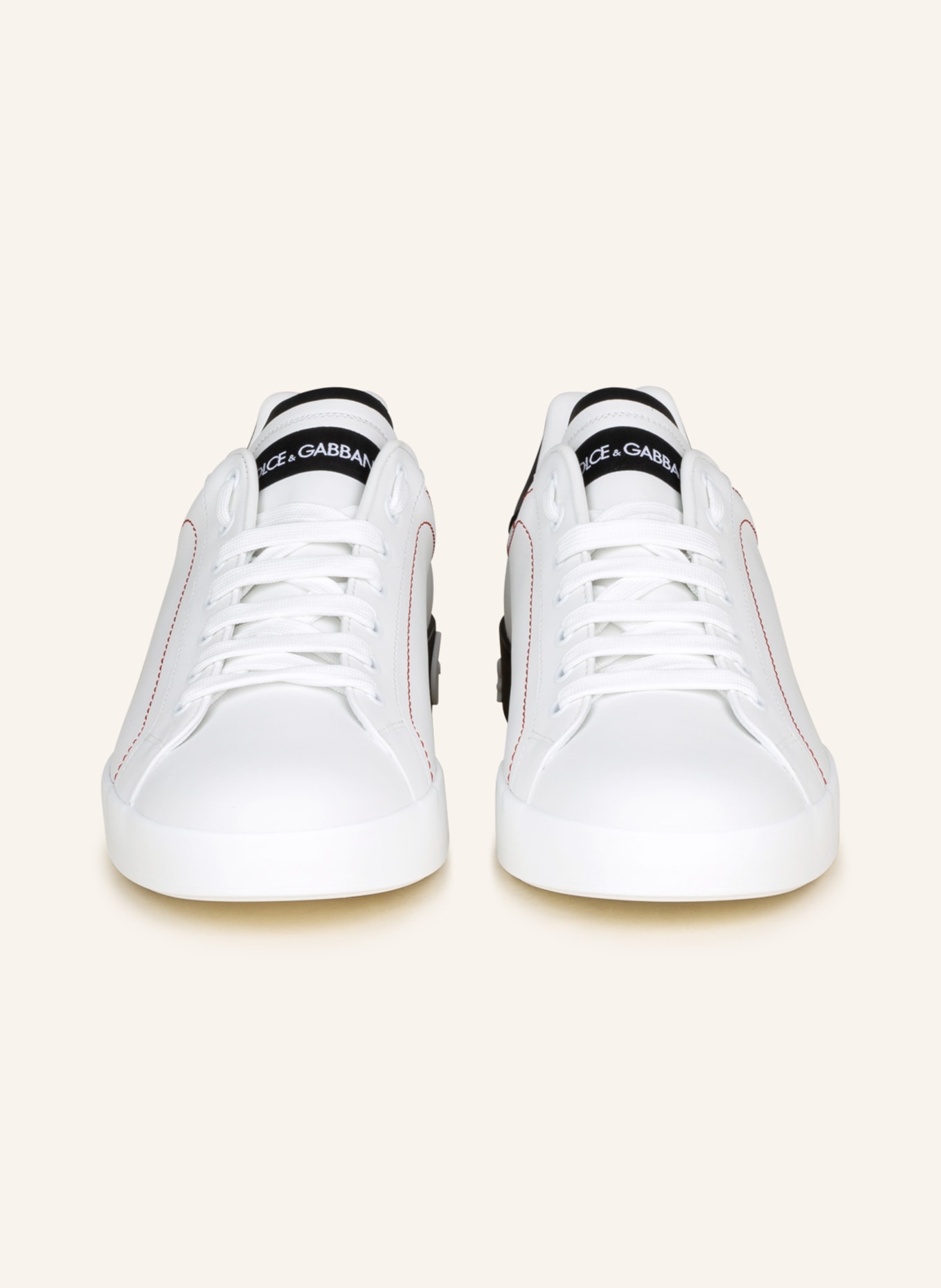 DOLCE & GABBANA Sneakers PORTOFINO, Color: WHITE/ RED (Image 3)