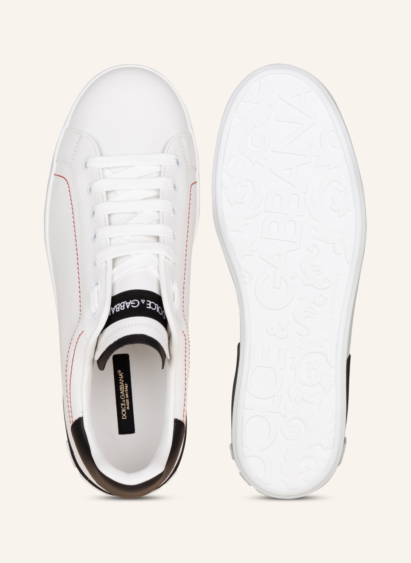 DOLCE & GABBANA Sneakers PORTOFINO, Color: WHITE/ RED (Image 5)