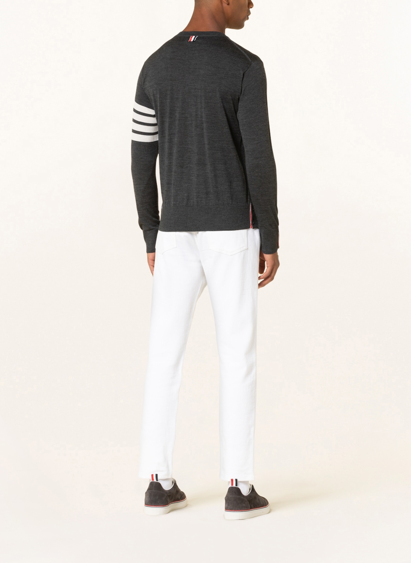 THOM BROWNE. Sweater, Color: DARK GRAY/ WHITE (Image 3)