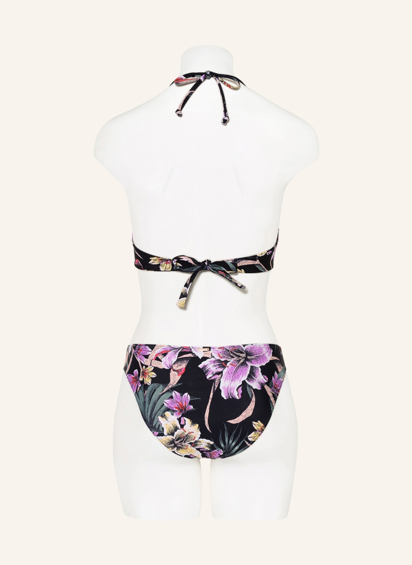 O'NEILL Bandeau bikini top HAVAA , Color: BLACK/ PURPLE/ LIGHT YELLOW (Image 3)