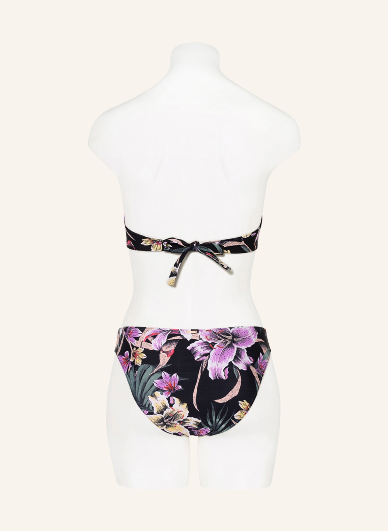 O'NEILL Bandeau bikini top HAVAA , Color: BLACK/ PURPLE/ LIGHT YELLOW (Image 5)
