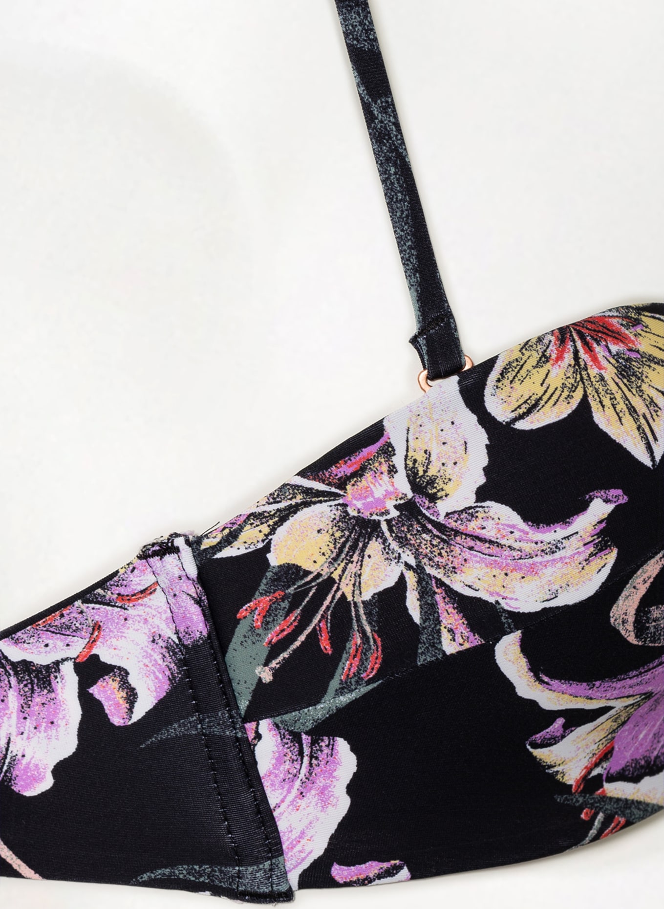 O'NEILL Bandeau bikini top HAVAA , Color: BLACK/ PURPLE/ LIGHT YELLOW (Image 6)