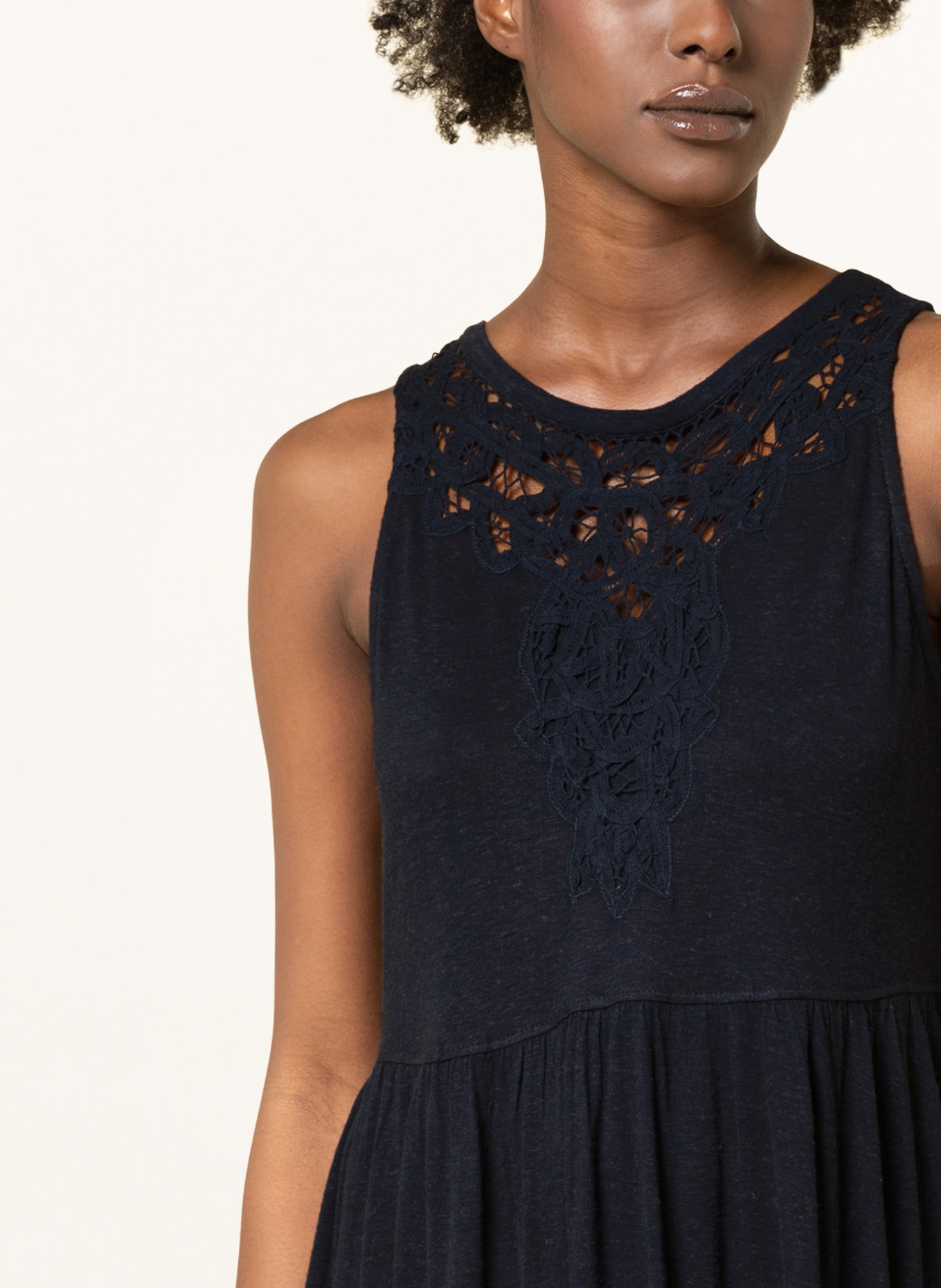 Superdry Jersey dress with lace, Color: DARK BLUE (Image 4)