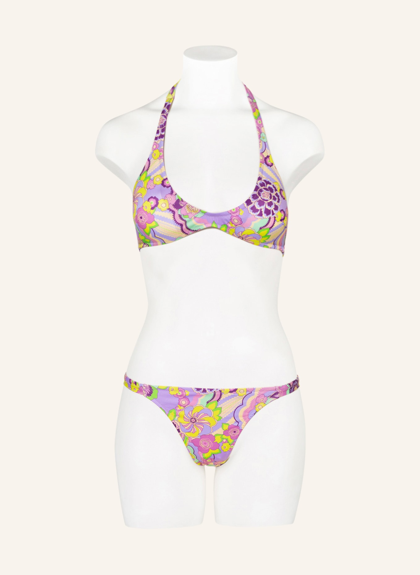 VILEBREQUIN Neckholder-Bikini-Top RAINBOW FLOWERS, Farbe: HELLLILA/ HELLGRÜN/ DUNKELLILA (Bild 2)
