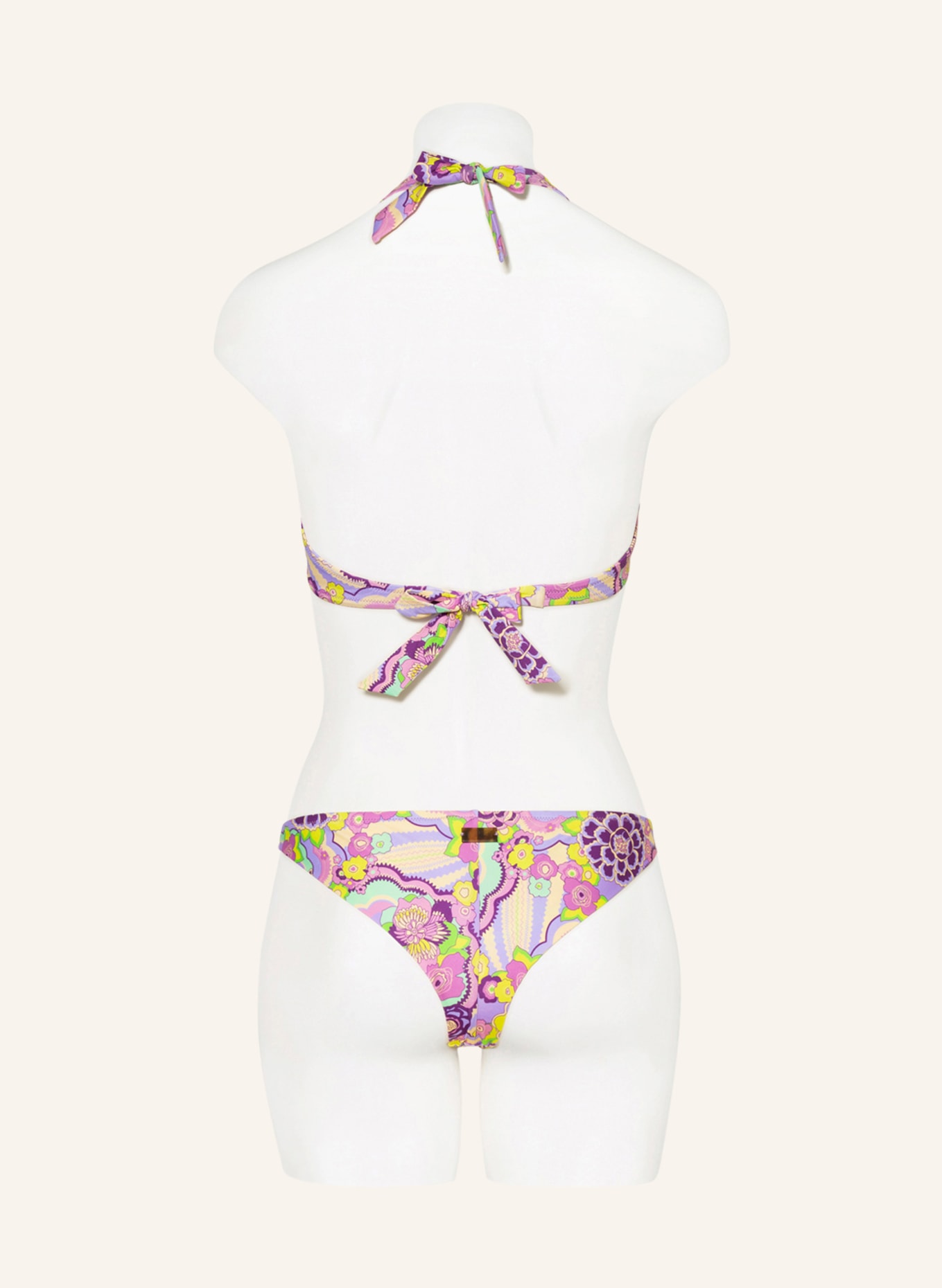 VILEBREQUIN Halter neck bikini top RAINBOW FLOWERS, Color: LIGHT PURPLE/ LIGHT GREEN/ DARK PURPLE (Image 3)
