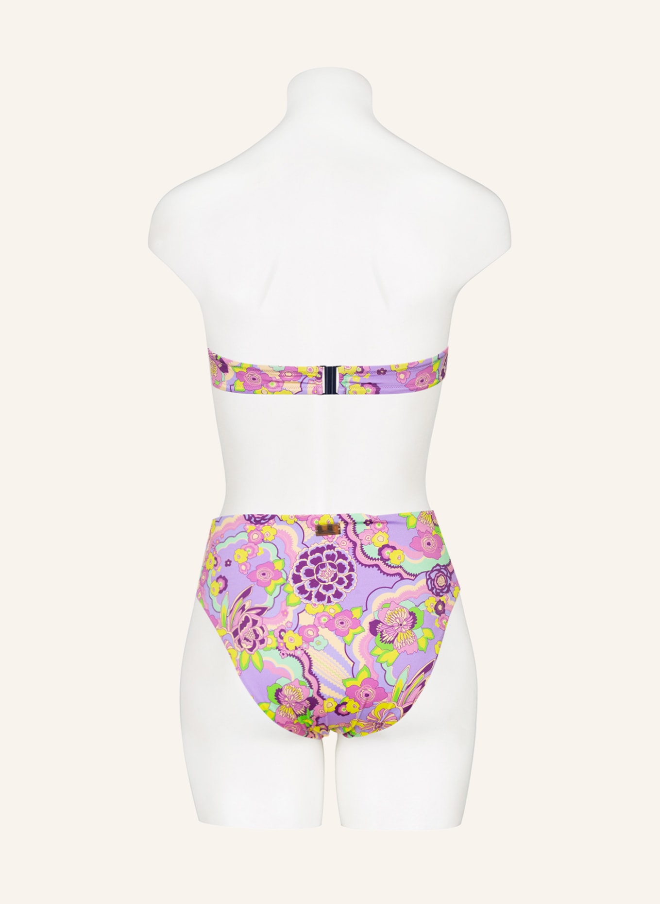 VILEBREQUIN High waist bikini bottoms RAINBOW FLOWERS LAKE, Color: LIGHT PURPLE/ LIGHT GREEN/ LIGHT YELLOW (Image 3)