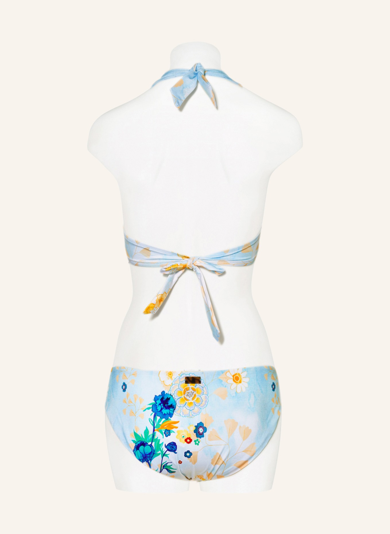 VILEBREQUIN Halter neck bikini top BELL DES CHAMPS FAITH, Color: LIGHT BLUE/ DARK YELLOW/ TURQUOISE (Image 3)